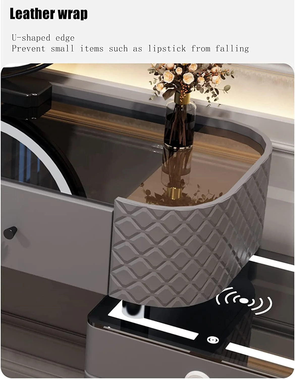 Vanity Desk with Wireless Charging Station and Speaker LUNESCAPE