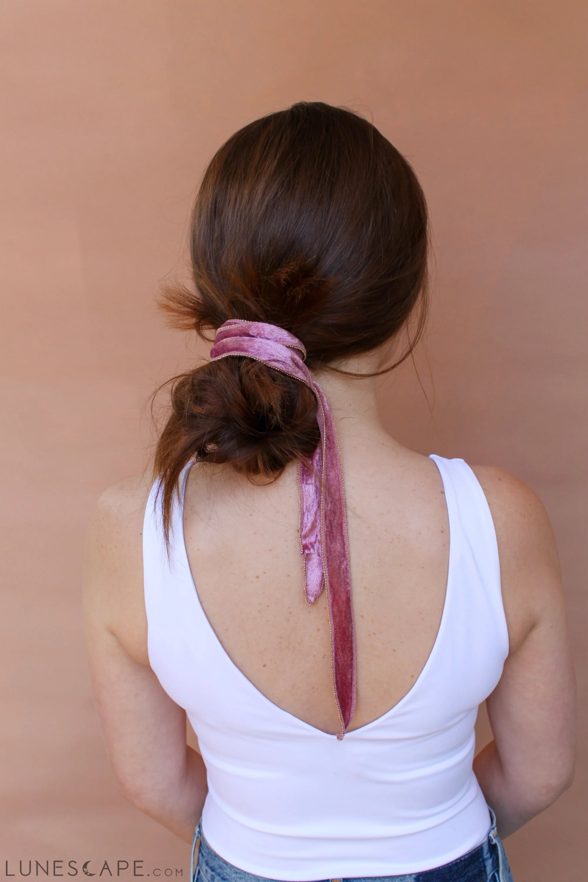 Velvet Convertible Wrap Headband | Blush LUNESCAPE