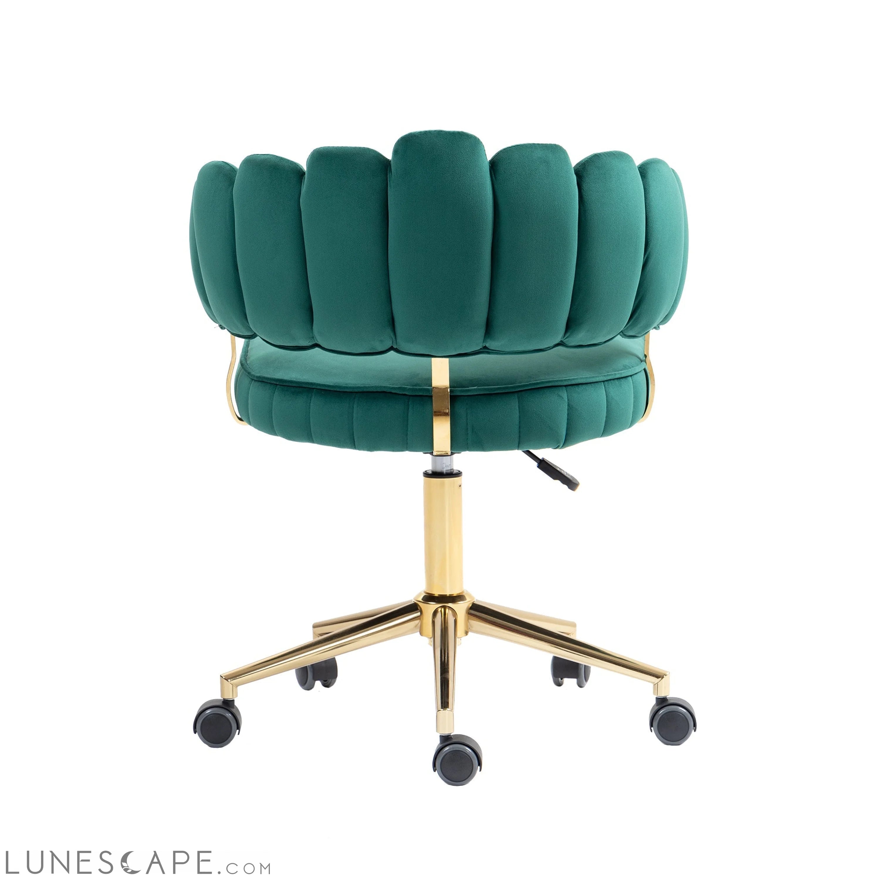 Velvet Home Office Desk Chair, Modern Cute Computer Chair, Wheels LUNESCAPE