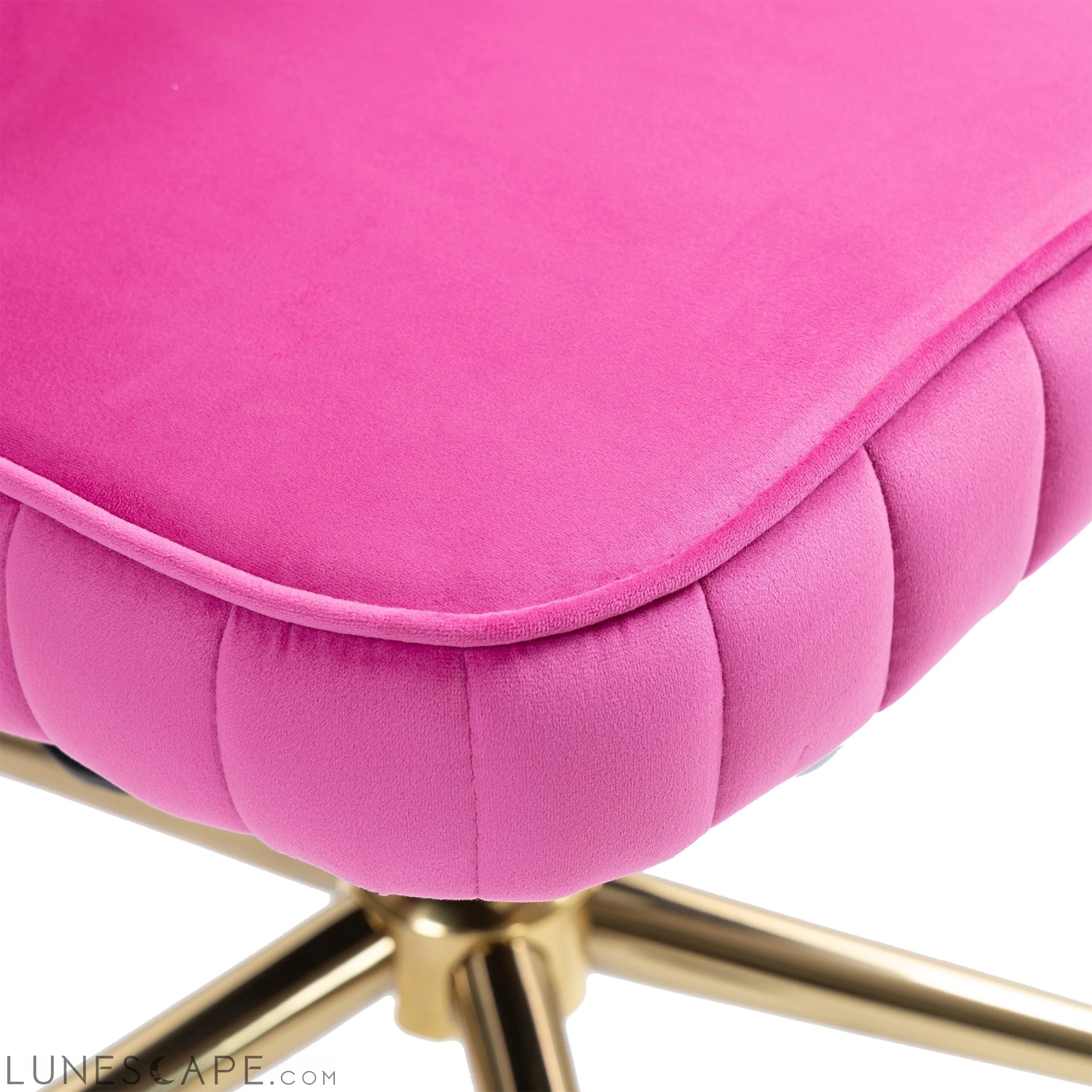 Velvet Home Office Desk Chair, Modern Cute Computer Chair, Wheels LUNESCAPE