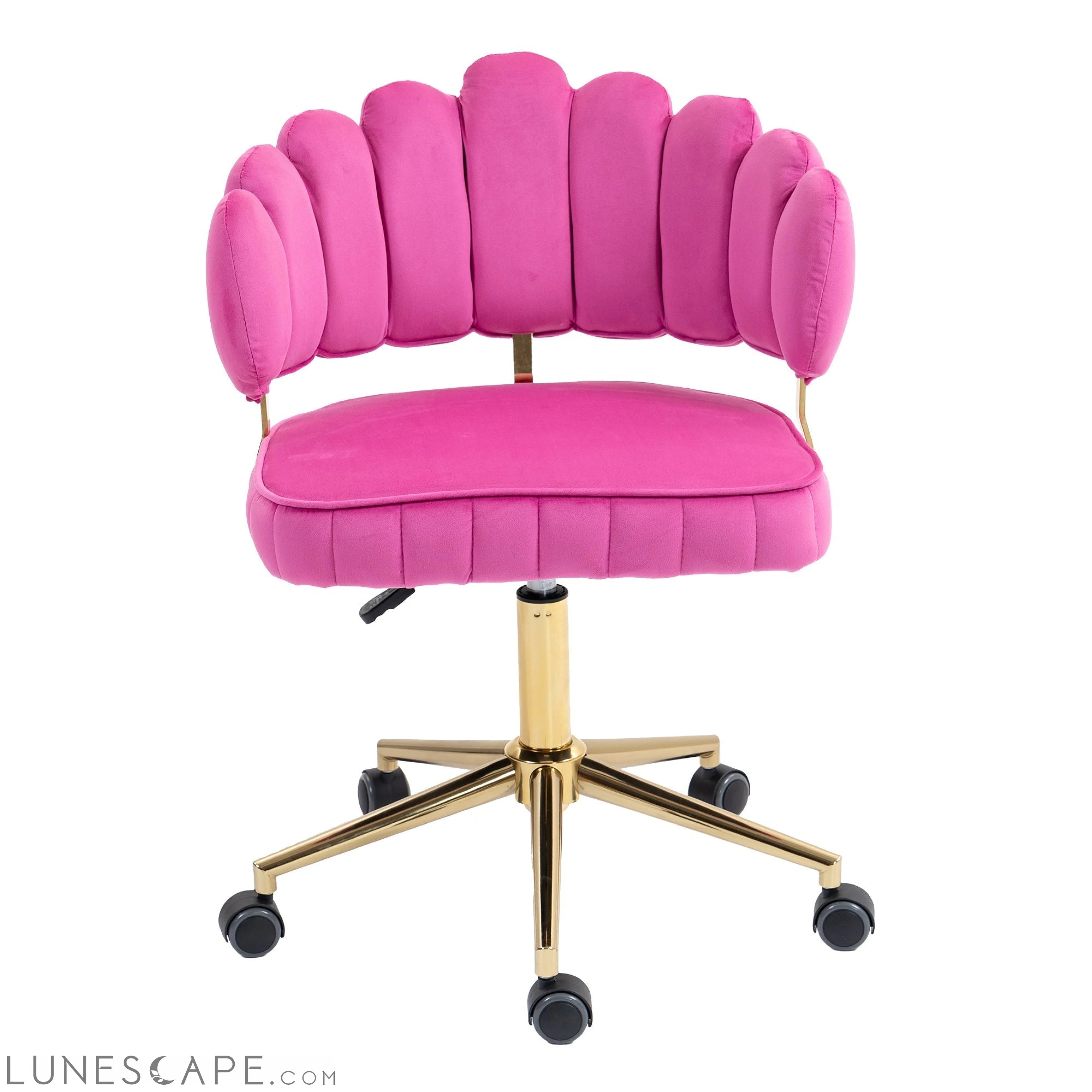 Velvet Home Office Desk Chair, Modern Cute Computer Chair, Wheels LUNESCAPE