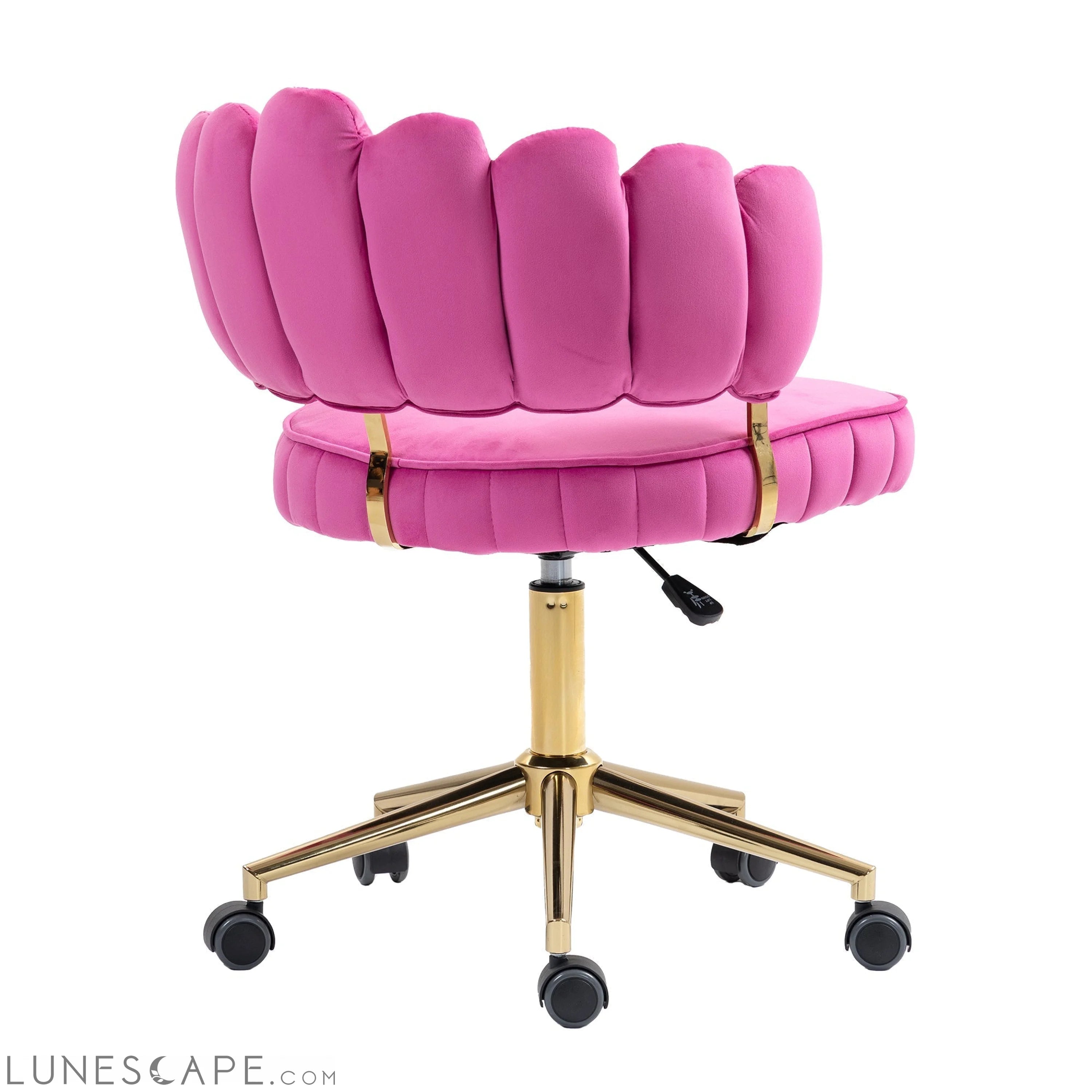 Velvet Home Office Desk Chair, Modern Cute Computer Chair, Wheels LUNESCAPE