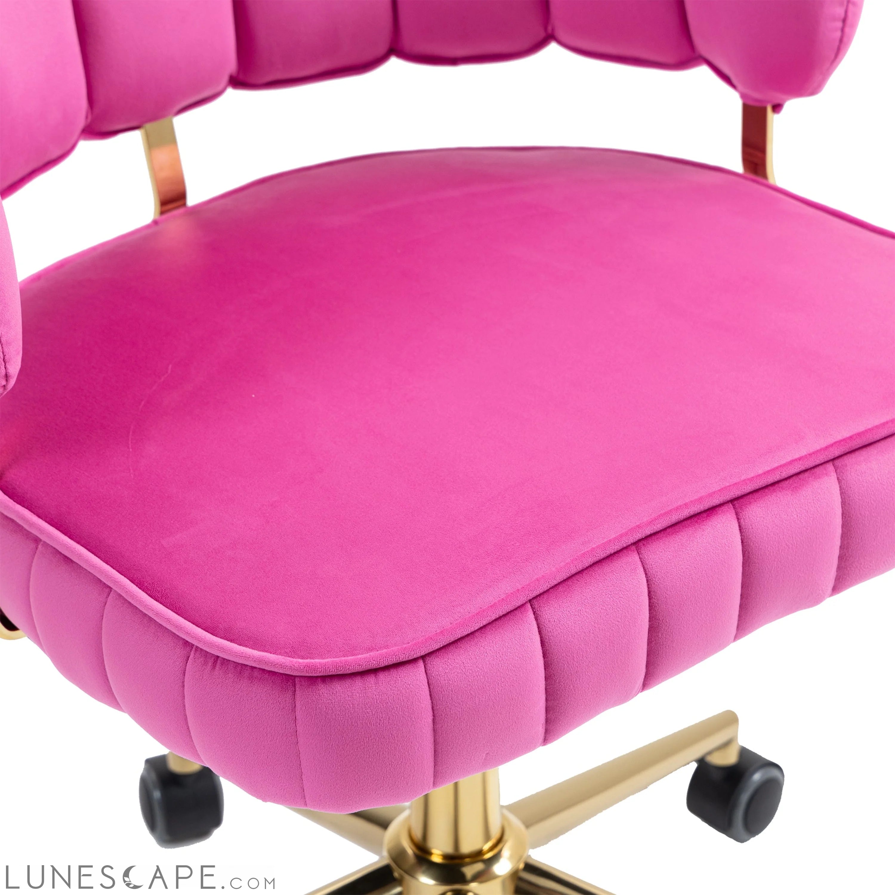 Velvet Home Office Desk Chair, Modern Cute Computer Chair, Wheels LUNESCAPE