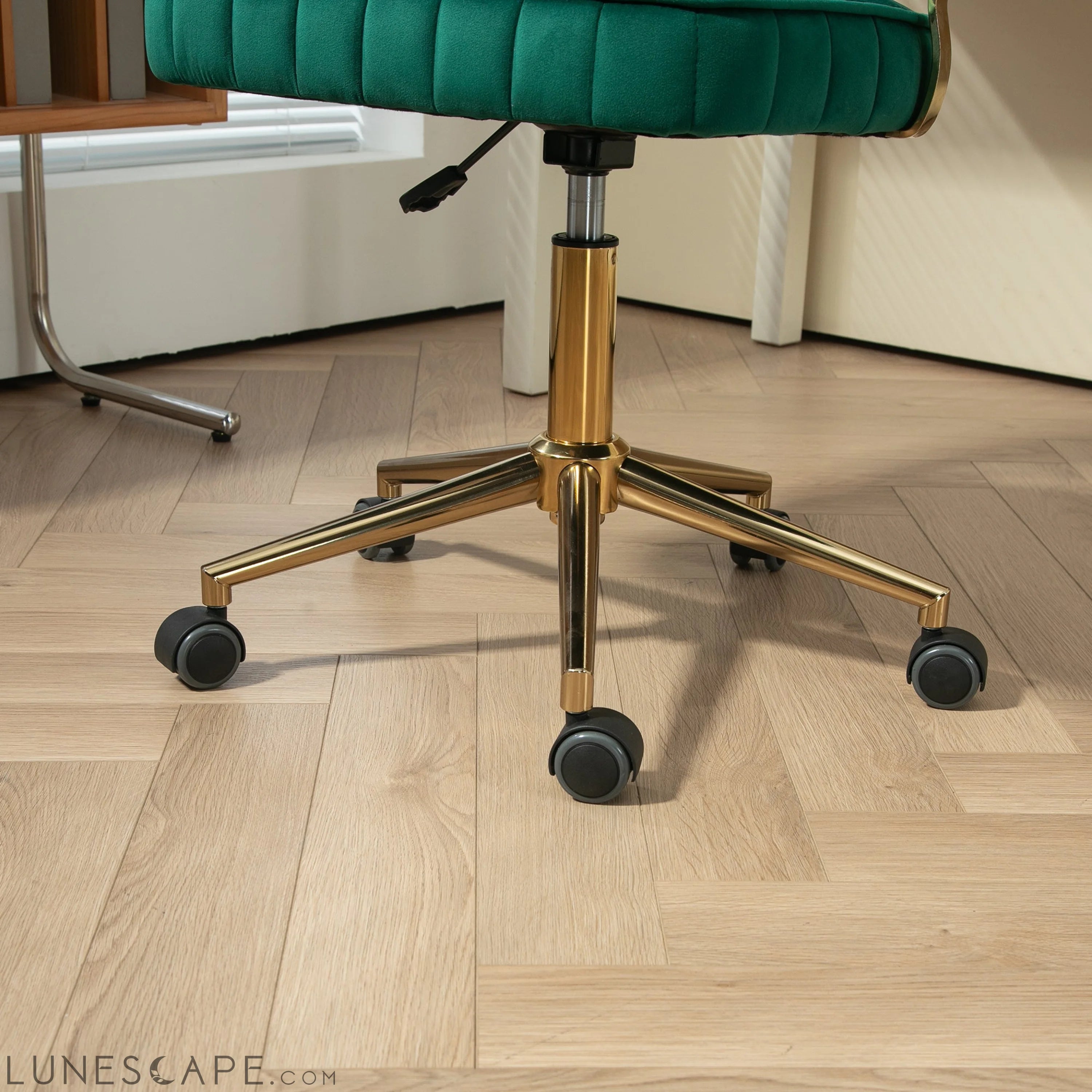 Velvet Home Office Desk Chair, Modern Cute Computer Chair, Wheels LUNESCAPE