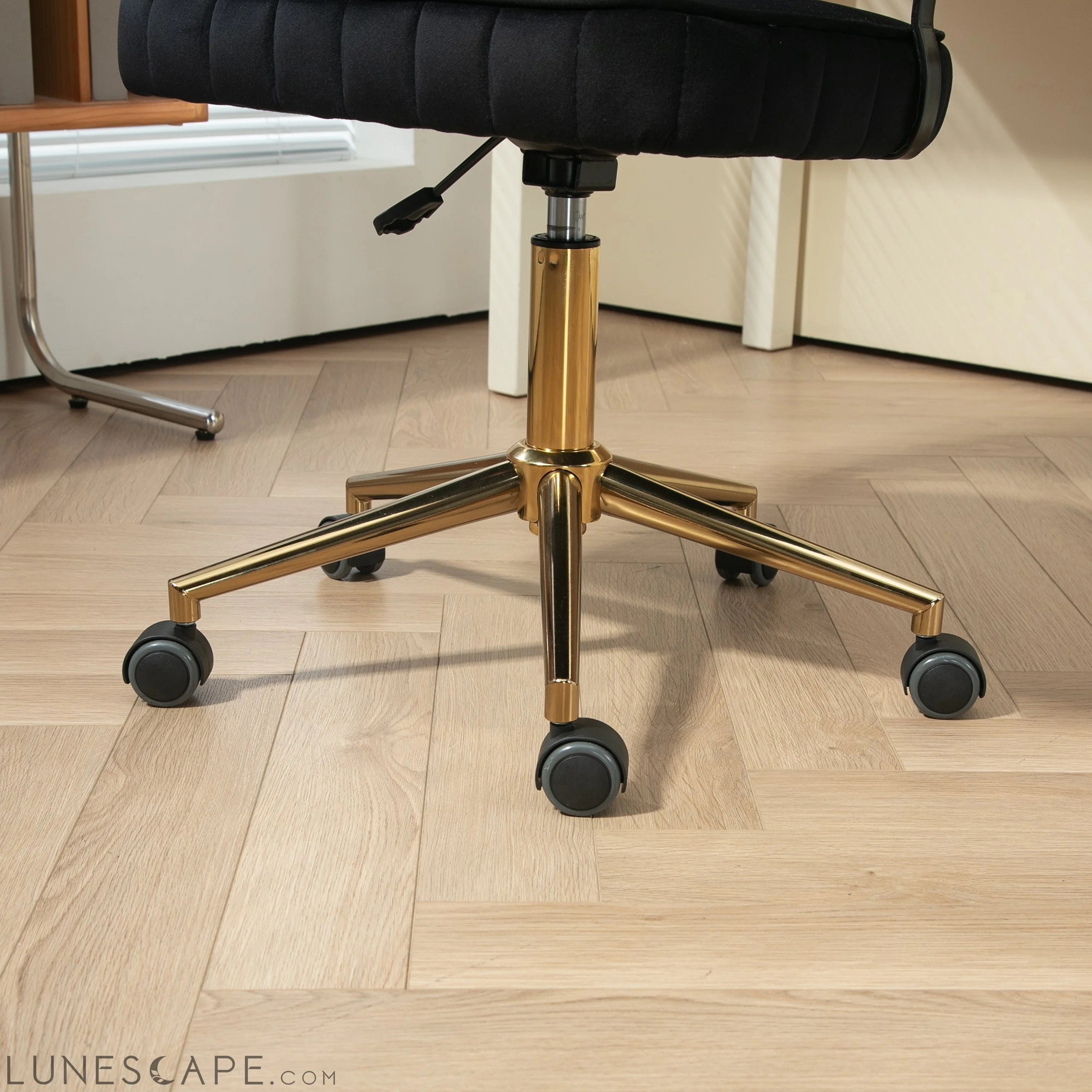 Velvet Home Office Desk Chair, Modern Cute Computer Chair, Wheels LUNESCAPE