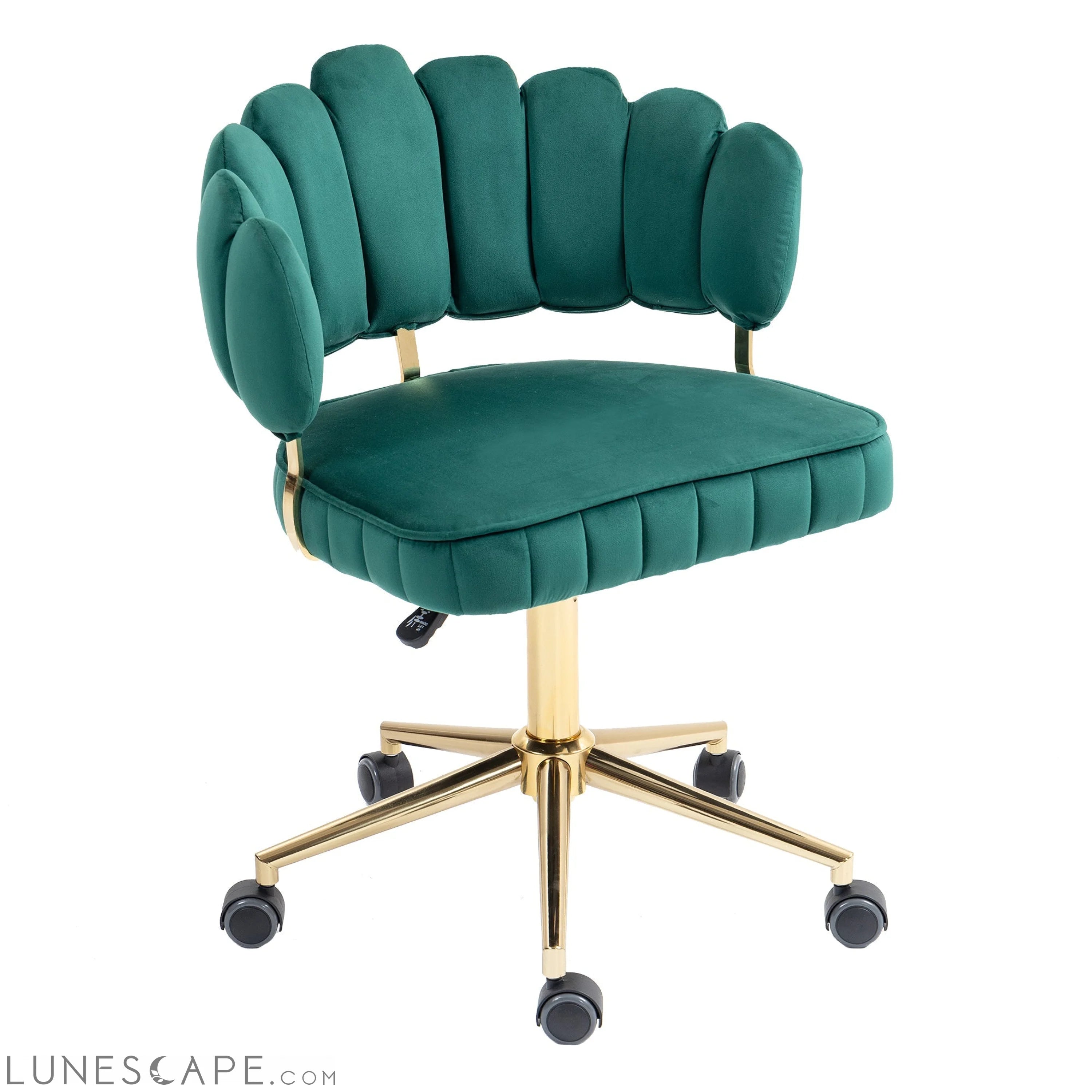 Velvet Home Office Desk Chair, Modern Cute Computer Chair, Wheels LUNESCAPE