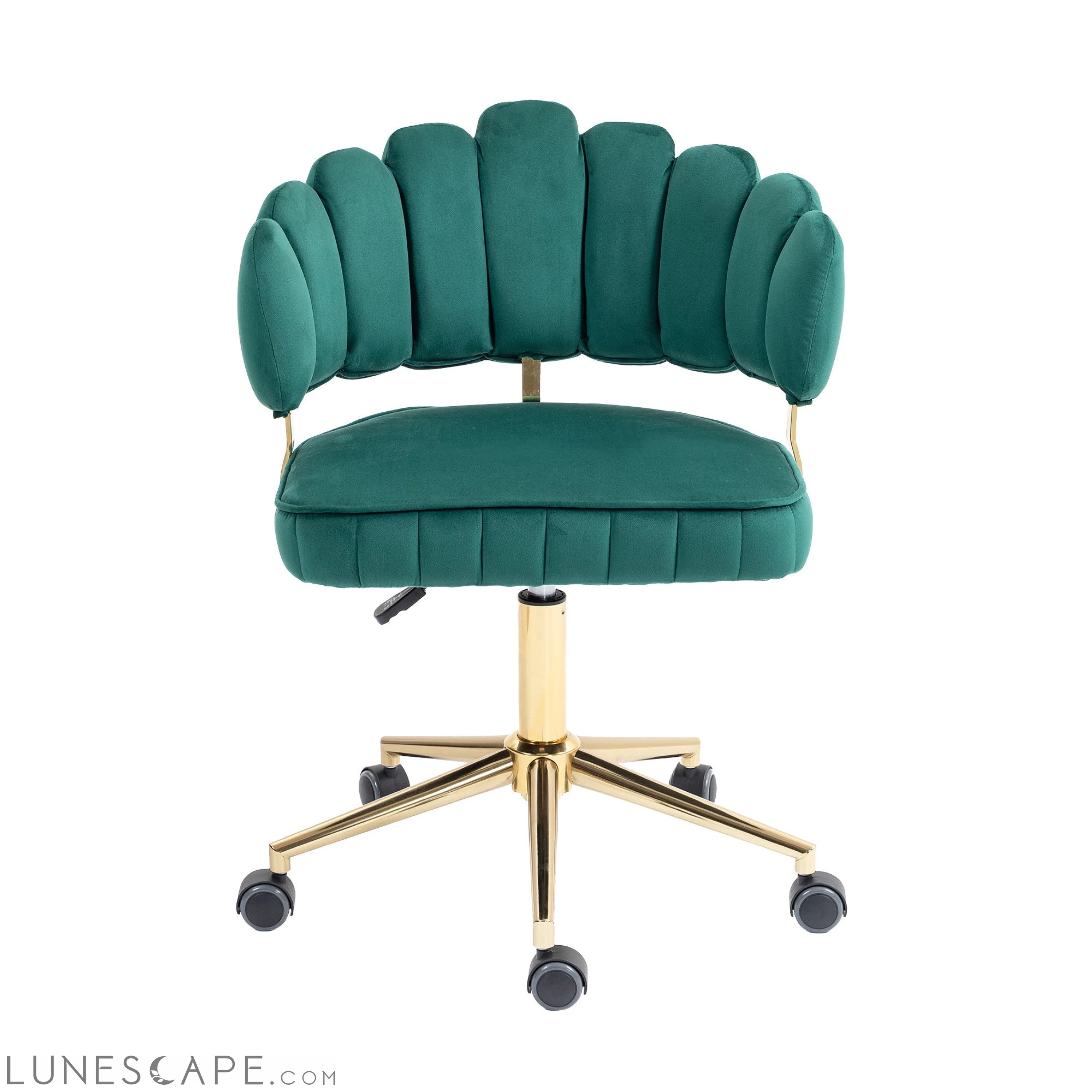 Velvet Home Office Desk Chair, Modern Cute Computer Chair, Wheels LUNESCAPE