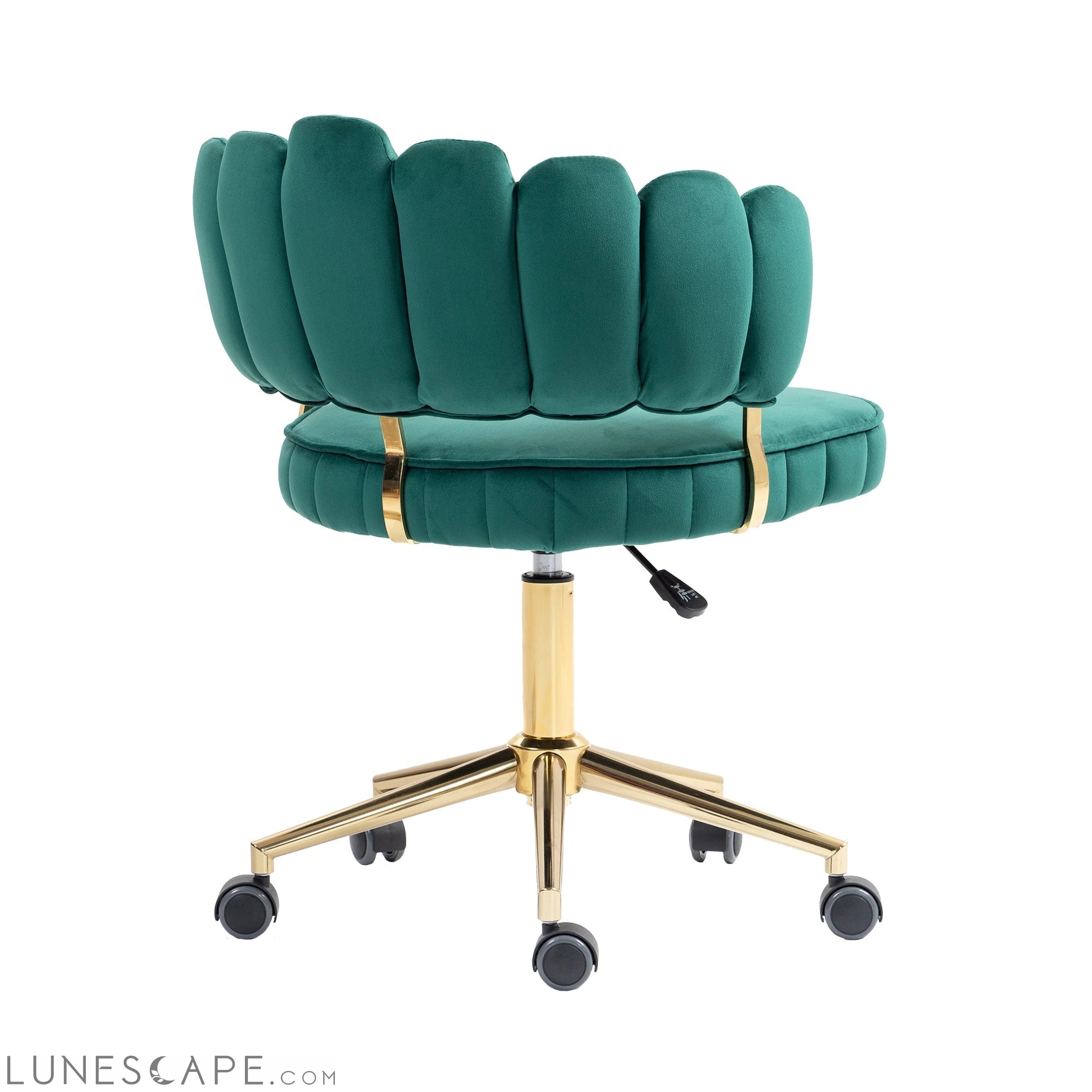 Velvet Home Office Desk Chair, Modern Cute Computer Chair, Wheels LUNESCAPE