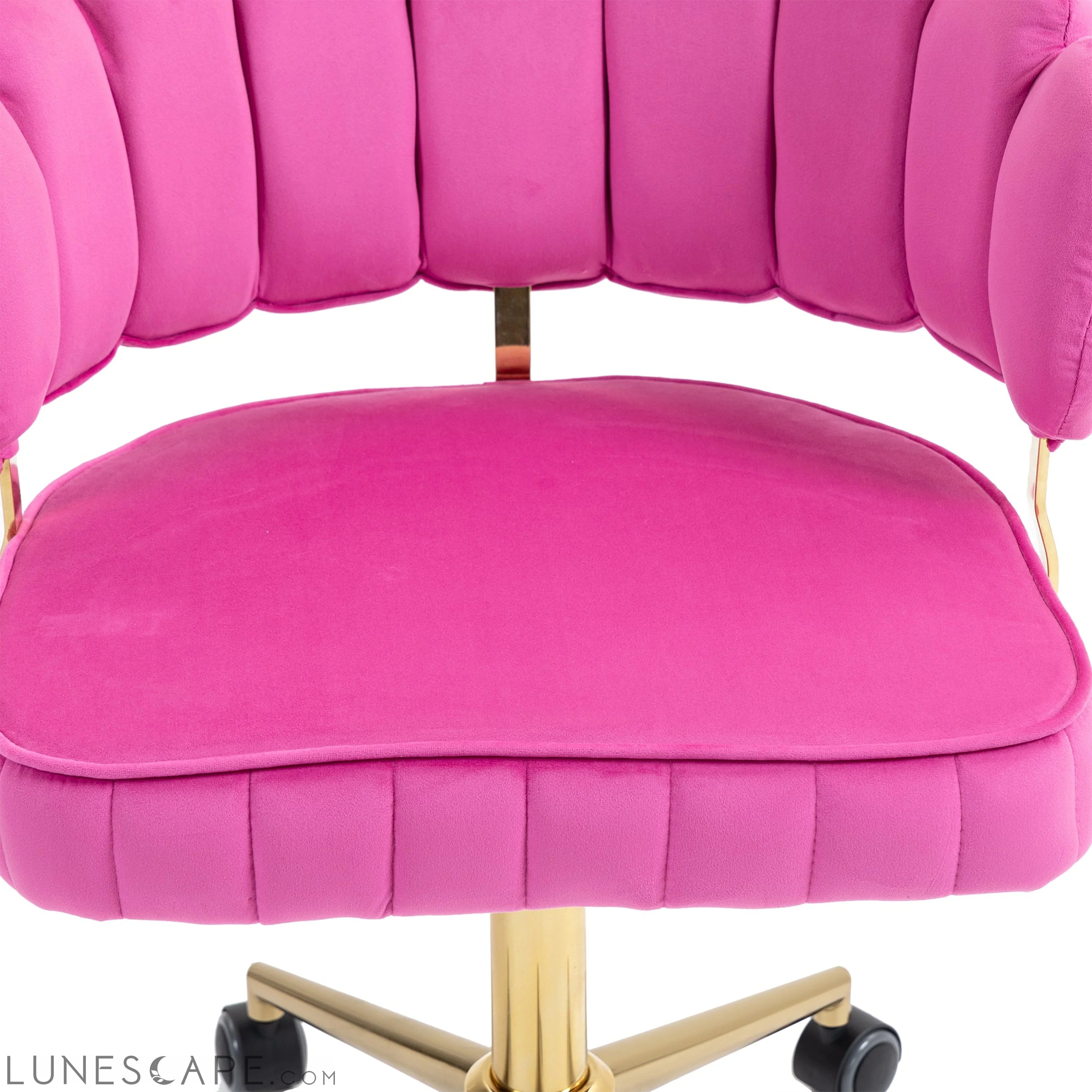 Velvet Home Office Desk Chair, Modern Cute Computer Chair, Wheels LUNESCAPE