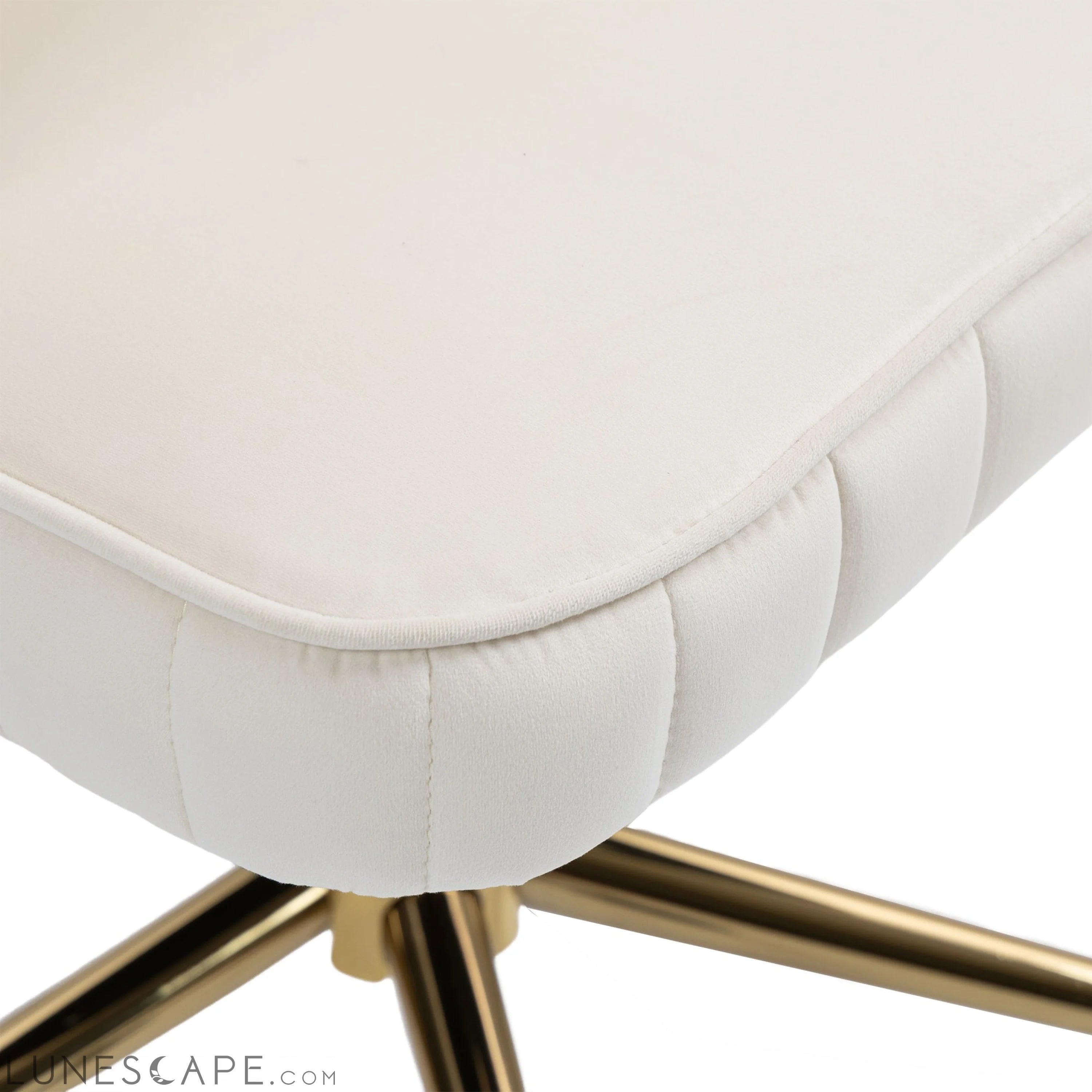 Velvet Home Office Desk Chair, Modern Cute Computer Chair, Wheels LUNESCAPE