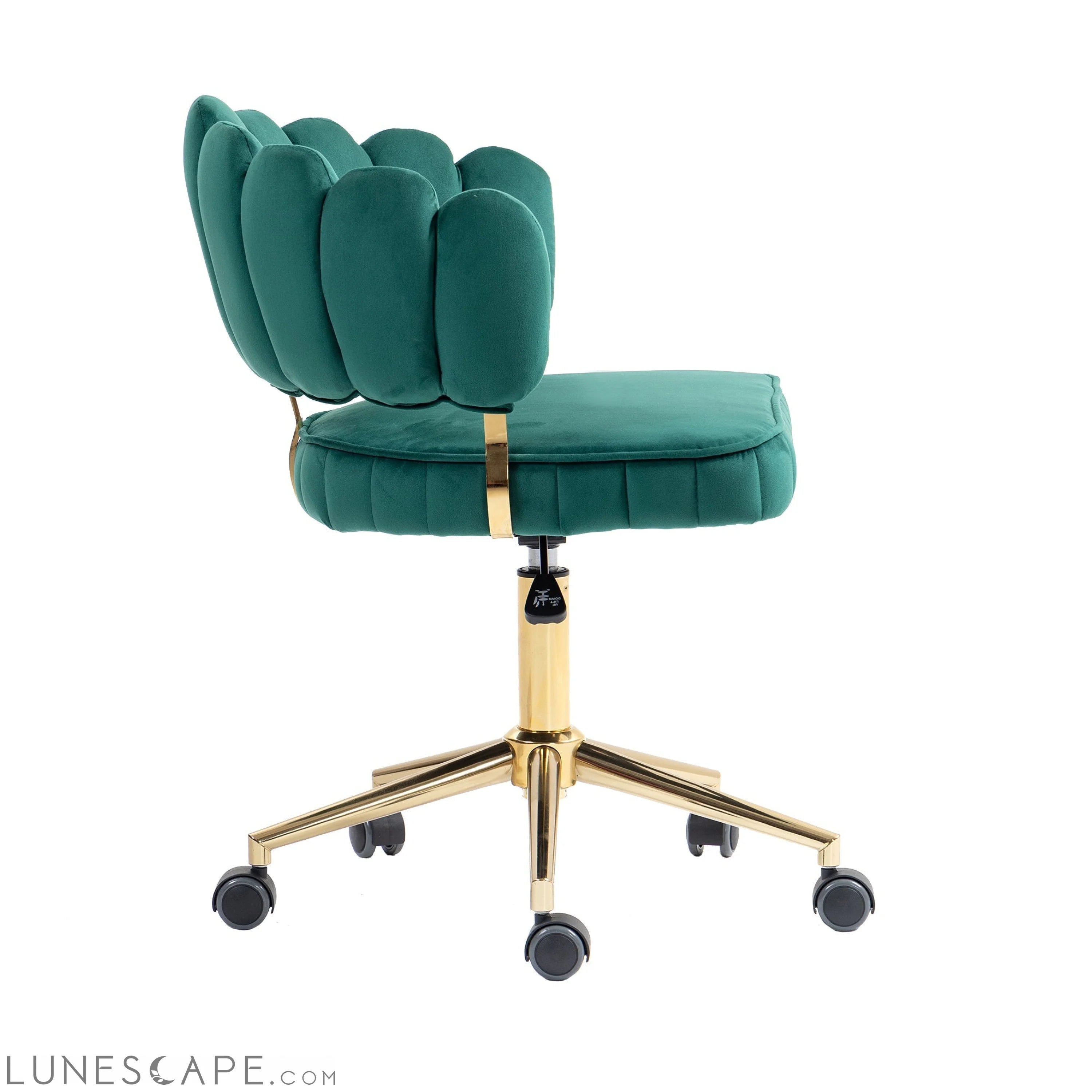 Velvet Home Office Desk Chair, Modern Cute Computer Chair, Wheels LUNESCAPE