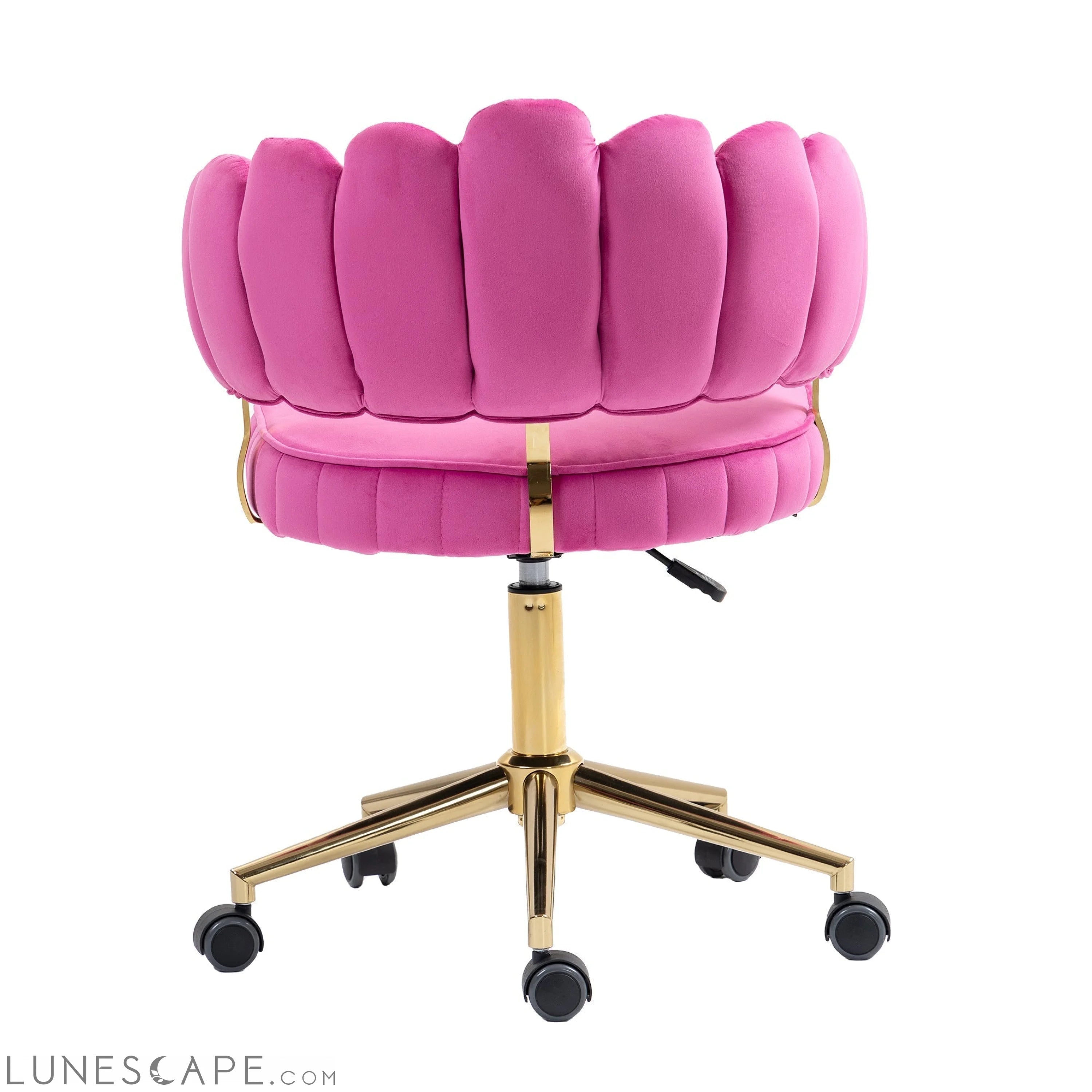 Velvet Home Office Desk Chair, Modern Cute Computer Chair, Wheels LUNESCAPE