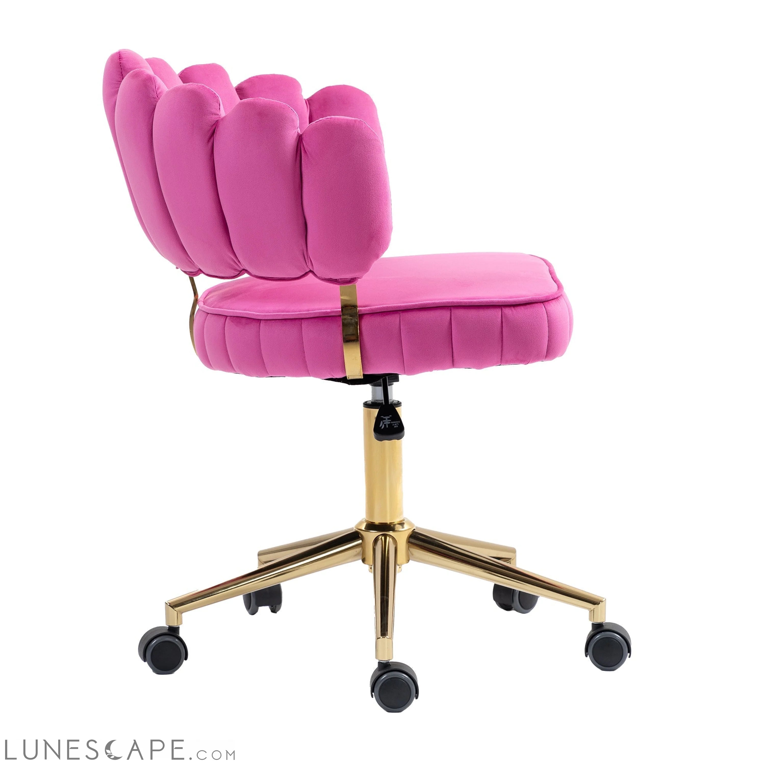 Velvet Home Office Desk Chair, Modern Cute Computer Chair, Wheels LUNESCAPE