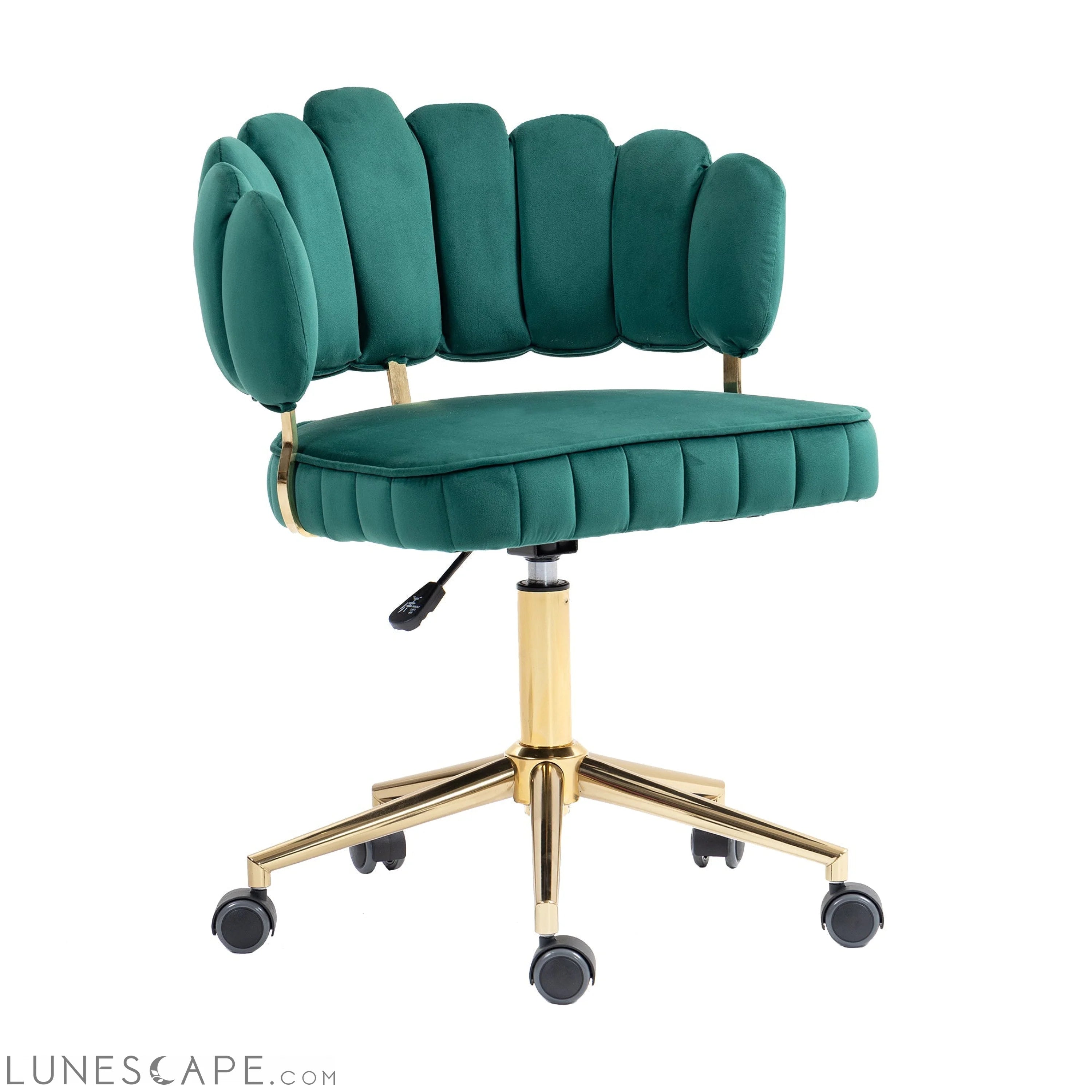 Velvet Home Office Desk Chair, Modern Cute Computer Chair, Wheels LUNESCAPE