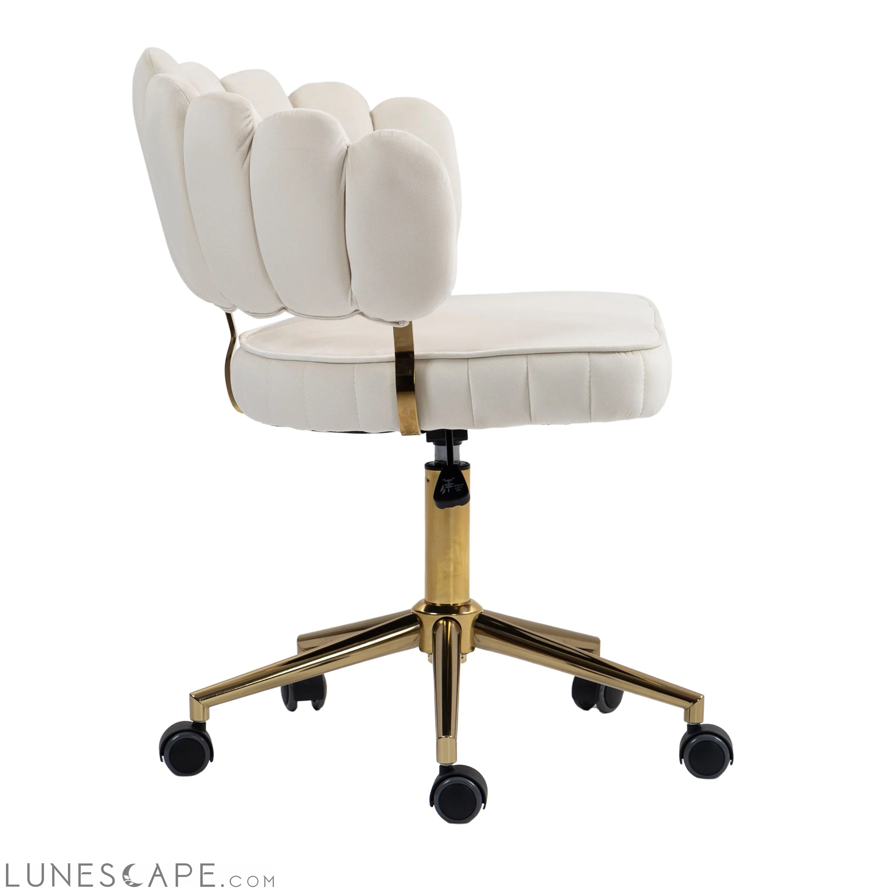 Velvet Home Office Desk Chair, Modern Cute Computer Chair, Wheels LUNESCAPE