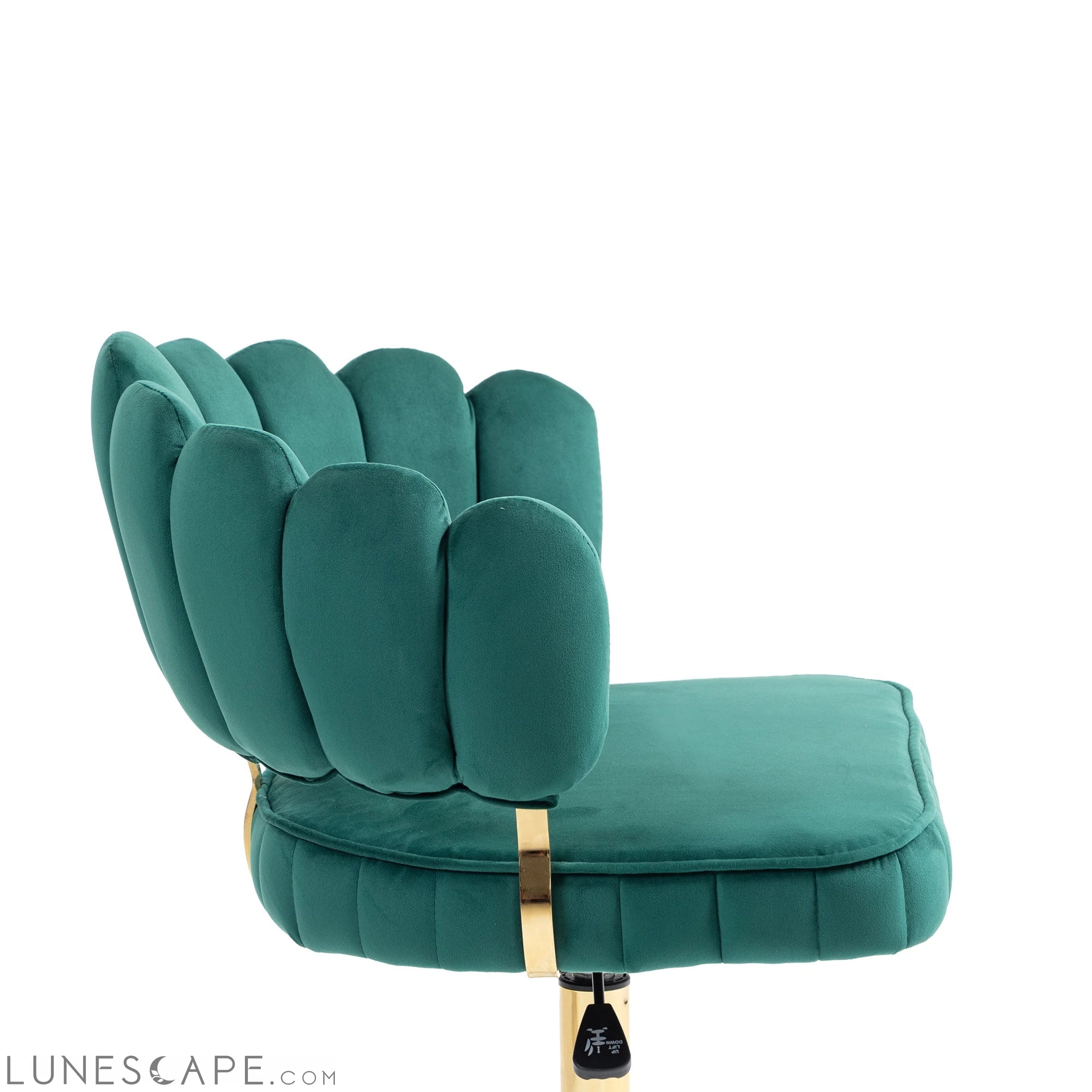 Velvet Home Office Desk Chair, Modern Cute Computer Chair, Wheels LUNESCAPE