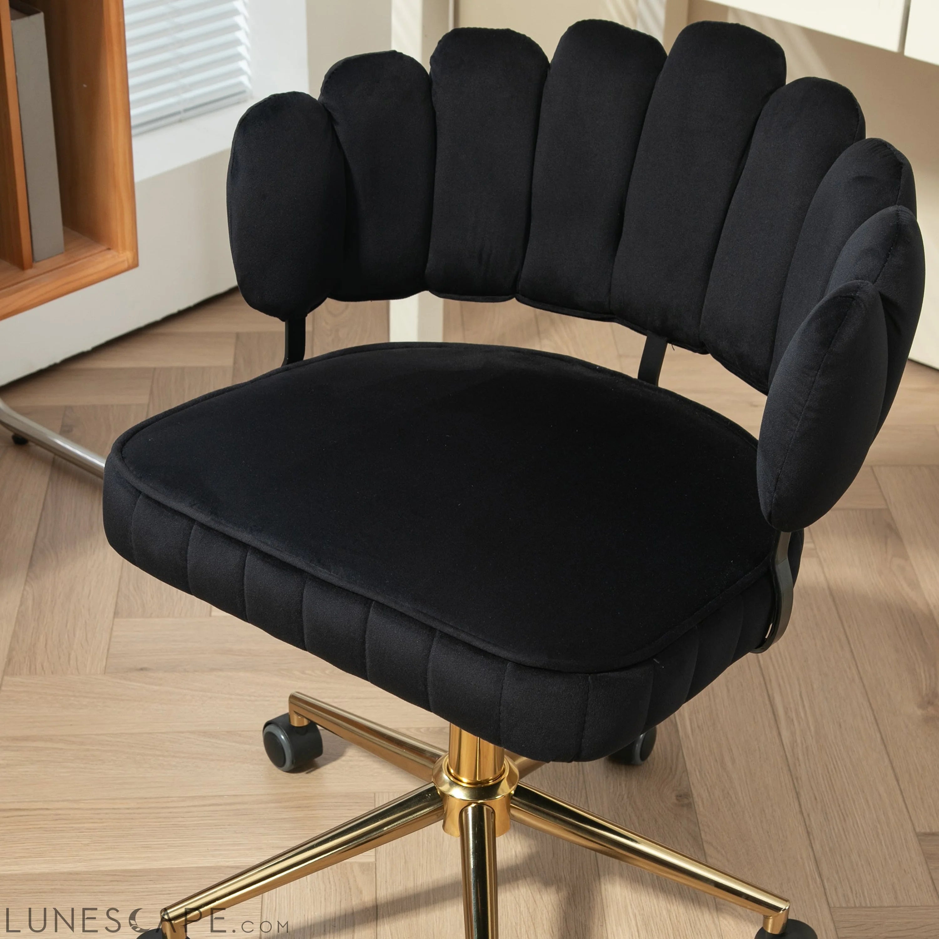 Velvet Home Office Desk Chair, Modern Cute Computer Chair, Wheels LUNESCAPE