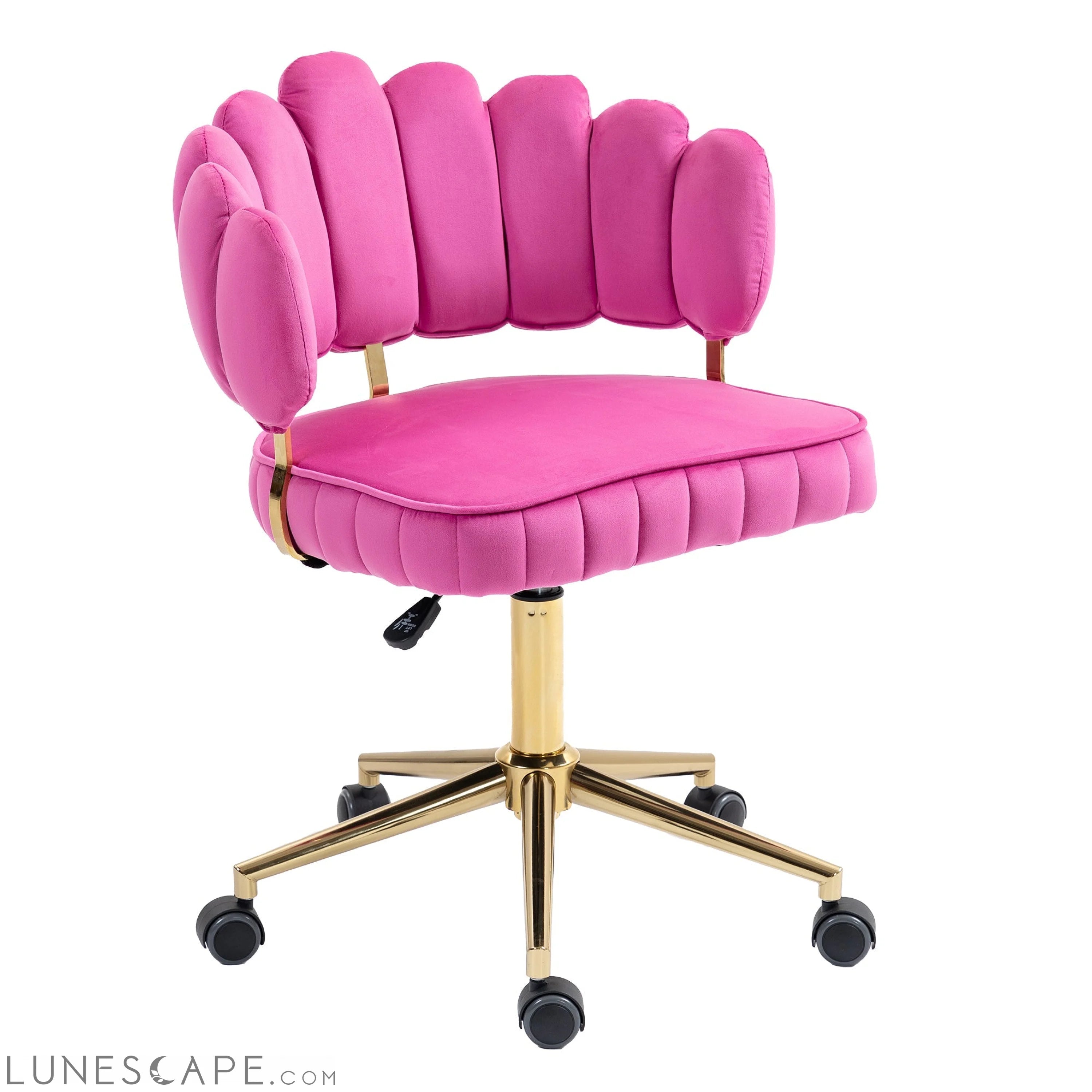 Velvet Home Office Desk Chair, Modern Cute Computer Chair, Wheels LUNESCAPE