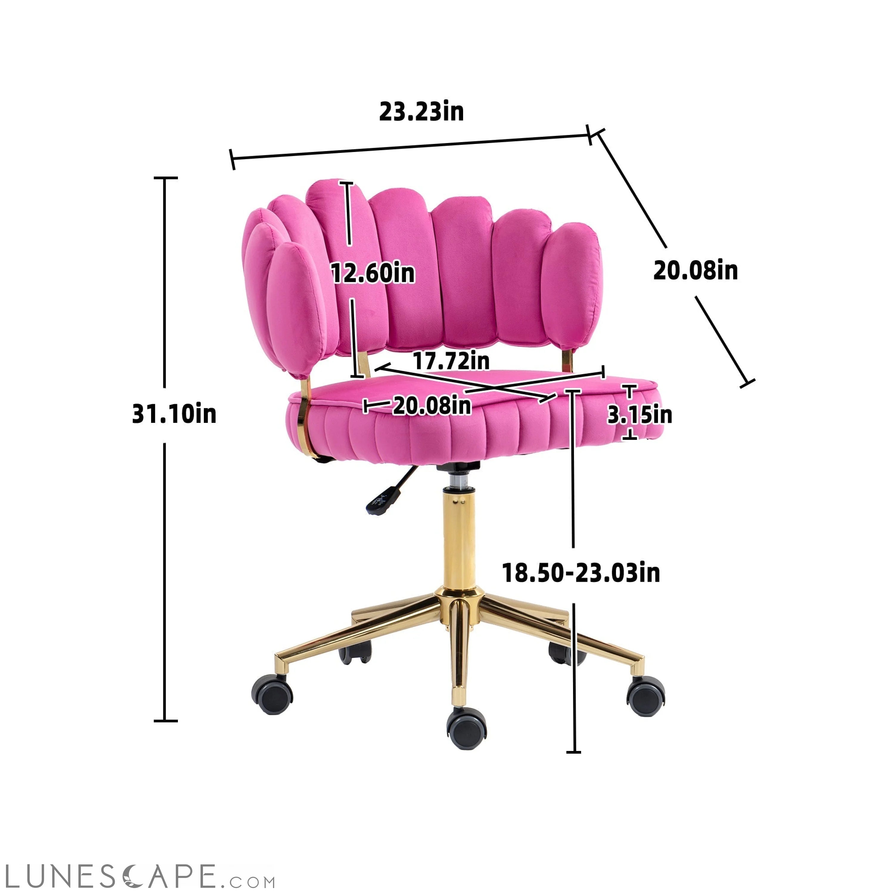 Velvet Home Office Desk Chair, Modern Cute Computer Chair, Wheels LUNESCAPE