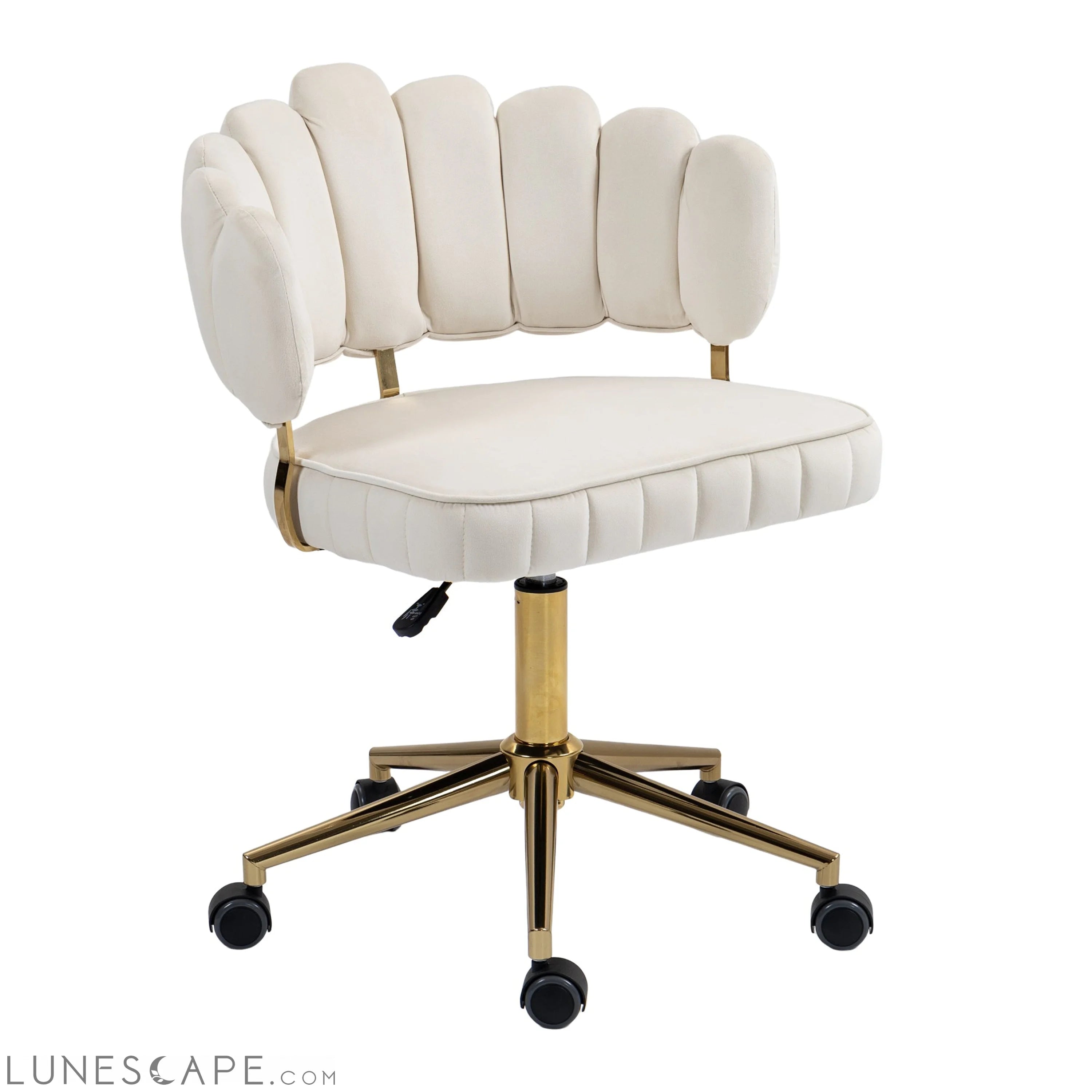 Velvet Home Office Desk Chair, Modern Cute Computer Chair, Wheels LUNESCAPE