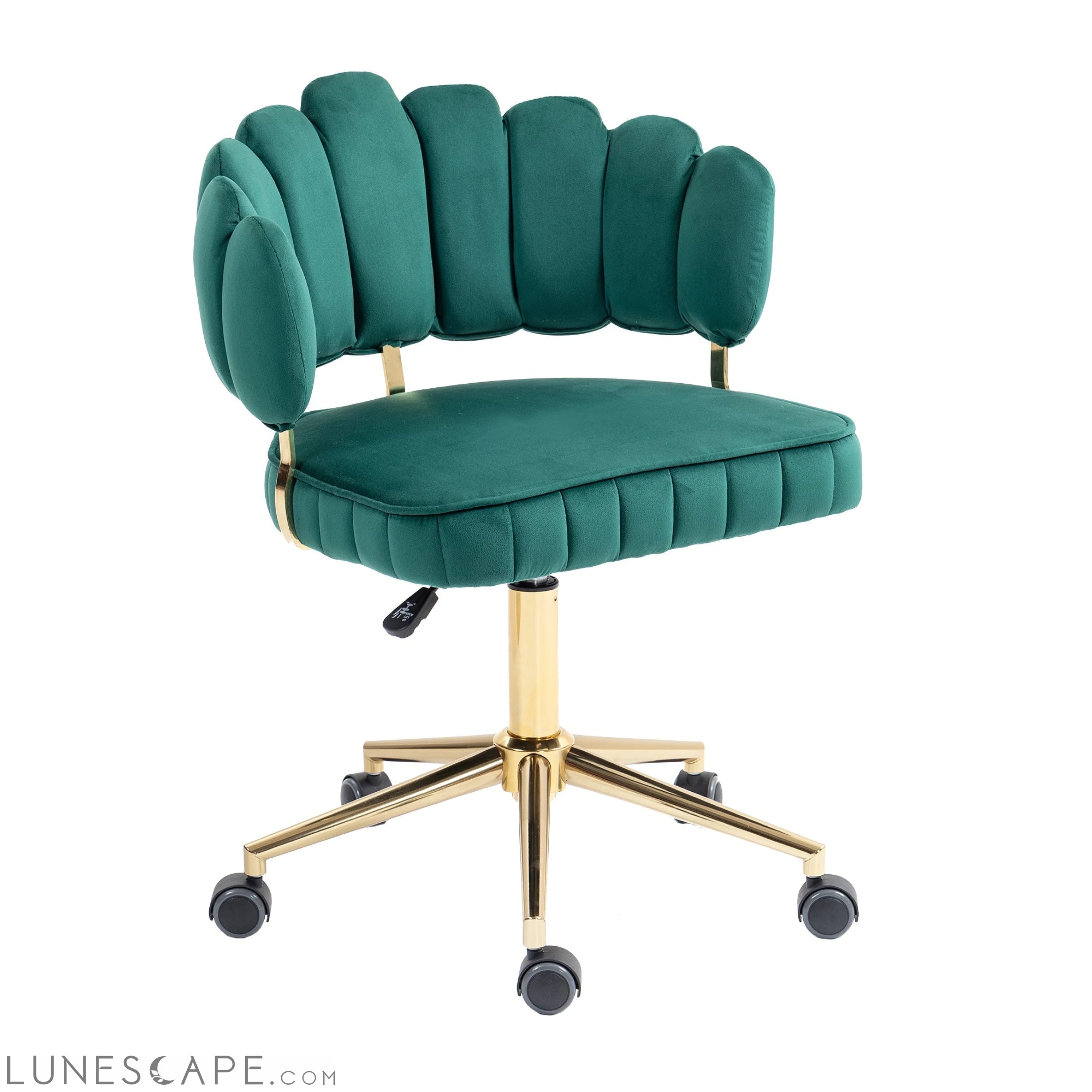 Velvet Home Office Desk Chair, Modern Cute Computer Chair, Wheels LUNESCAPE