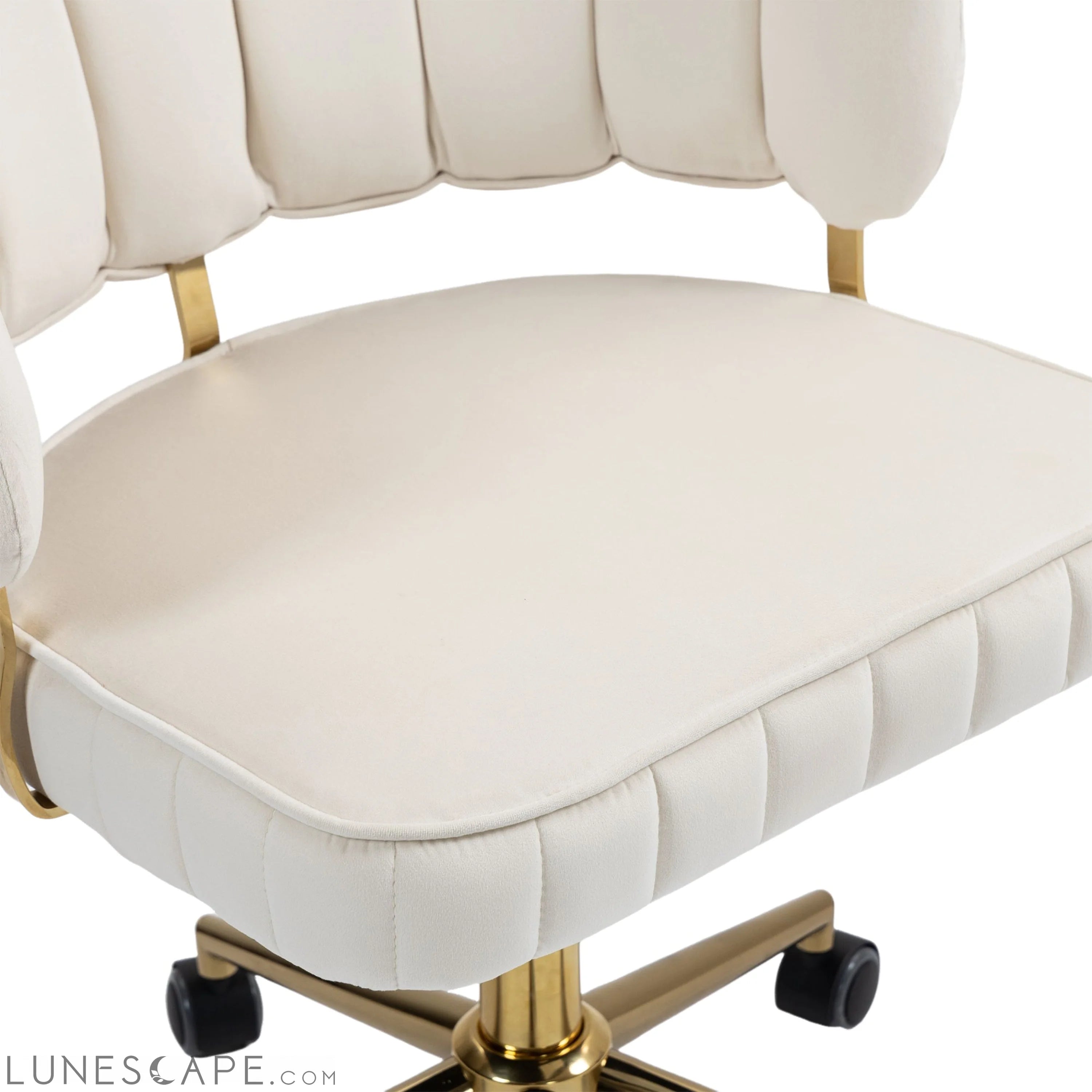 Velvet Home Office Desk Chair, Modern Cute Computer Chair, Wheels LUNESCAPE