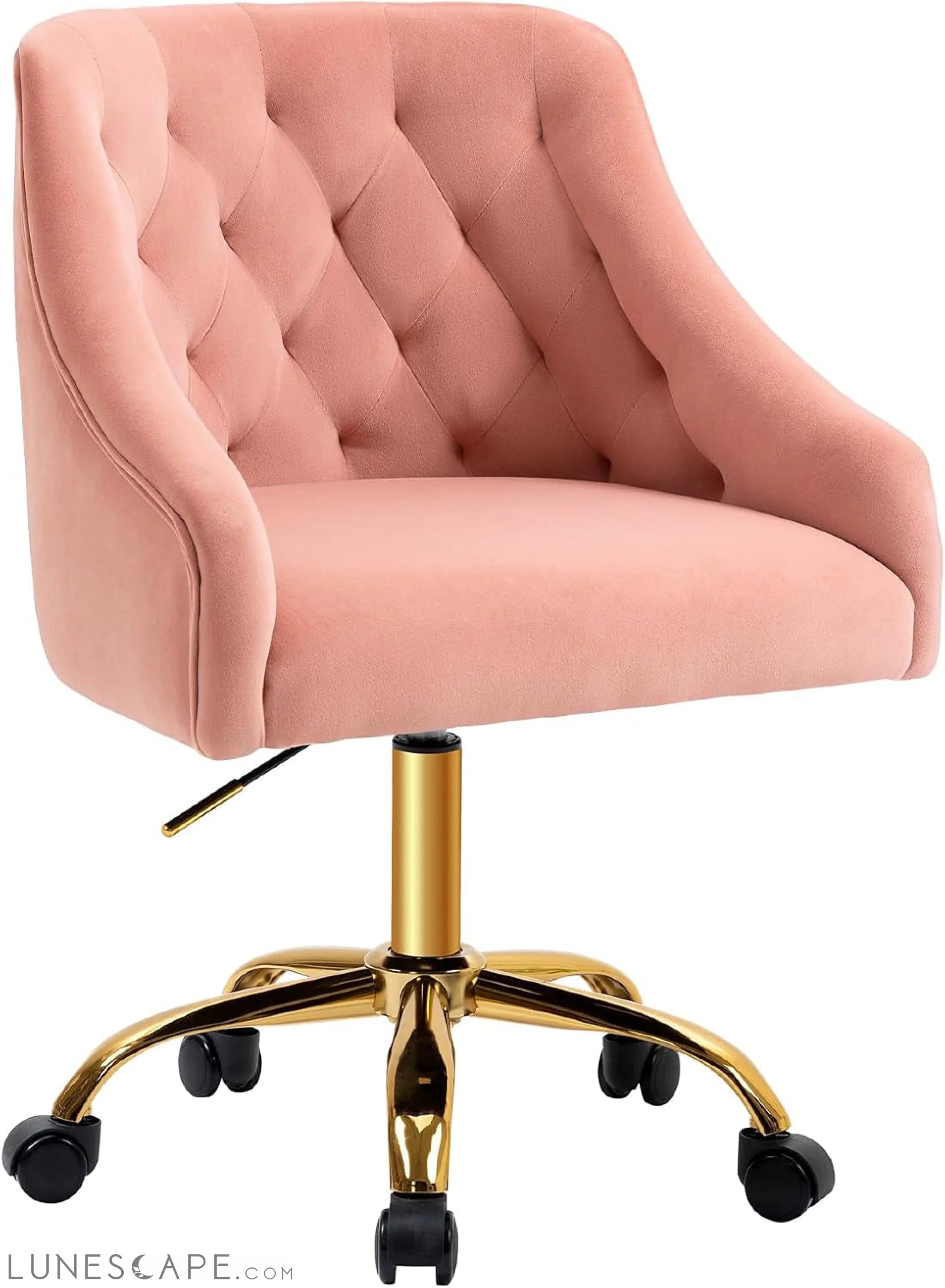 Velvet Office Swivel Chair, Vanity Chair, Fabric Desk Chair, Pretty LUNESCAPE