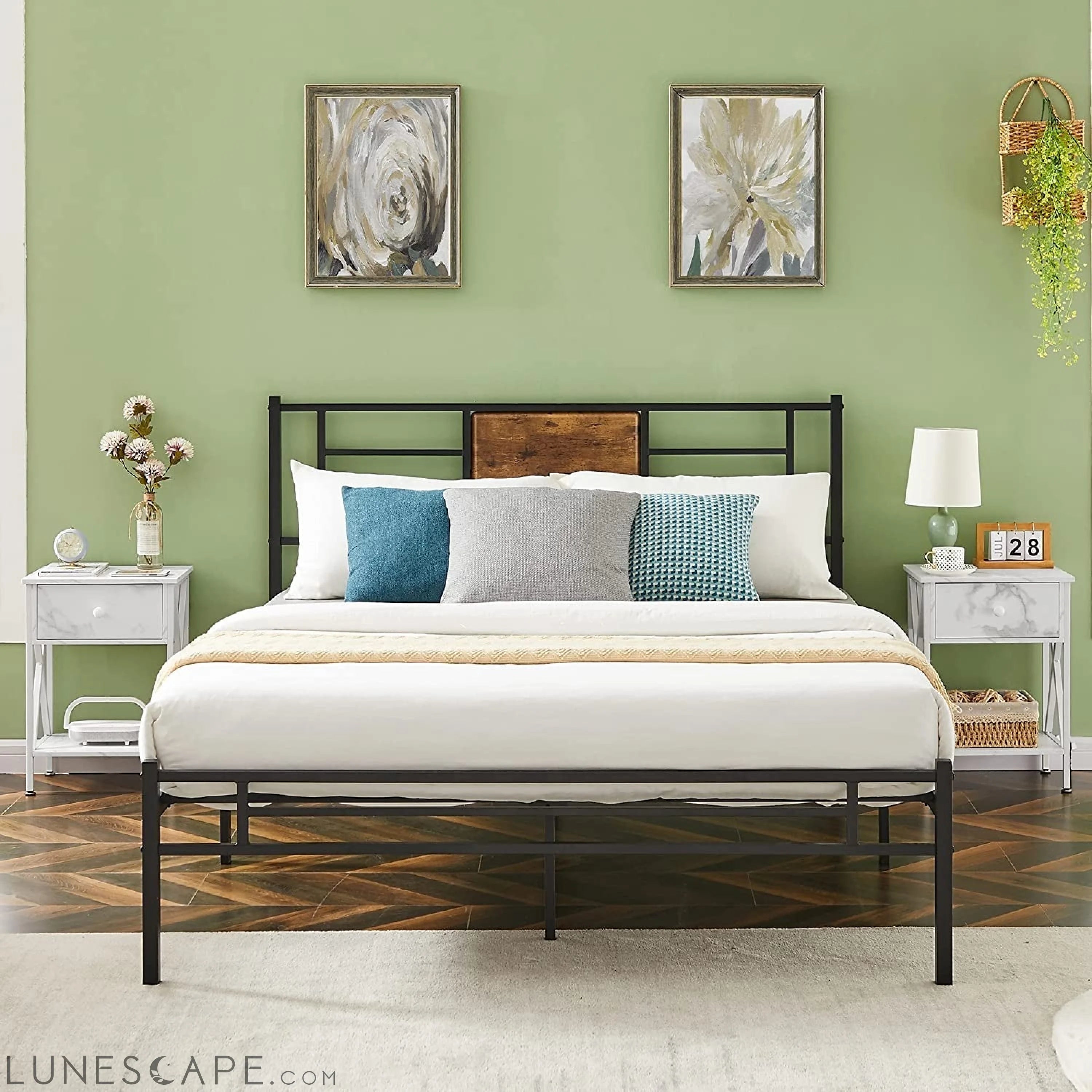 Versatile X-Design Marble White Nightstand LUNESCAPE