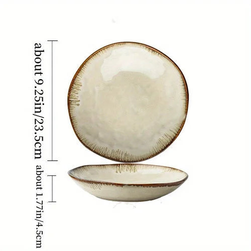 Vintage 2286 cm Irregular Ceramic Salad Plate LUNESCAPE