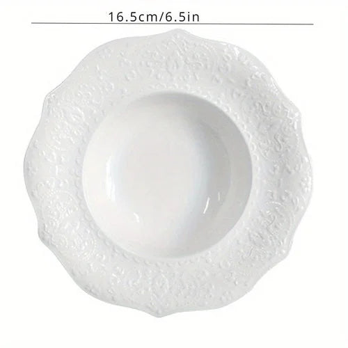 Vintage Lace Nordic Ceramic Dinner Plate Microwave Safe LUNESCAPE