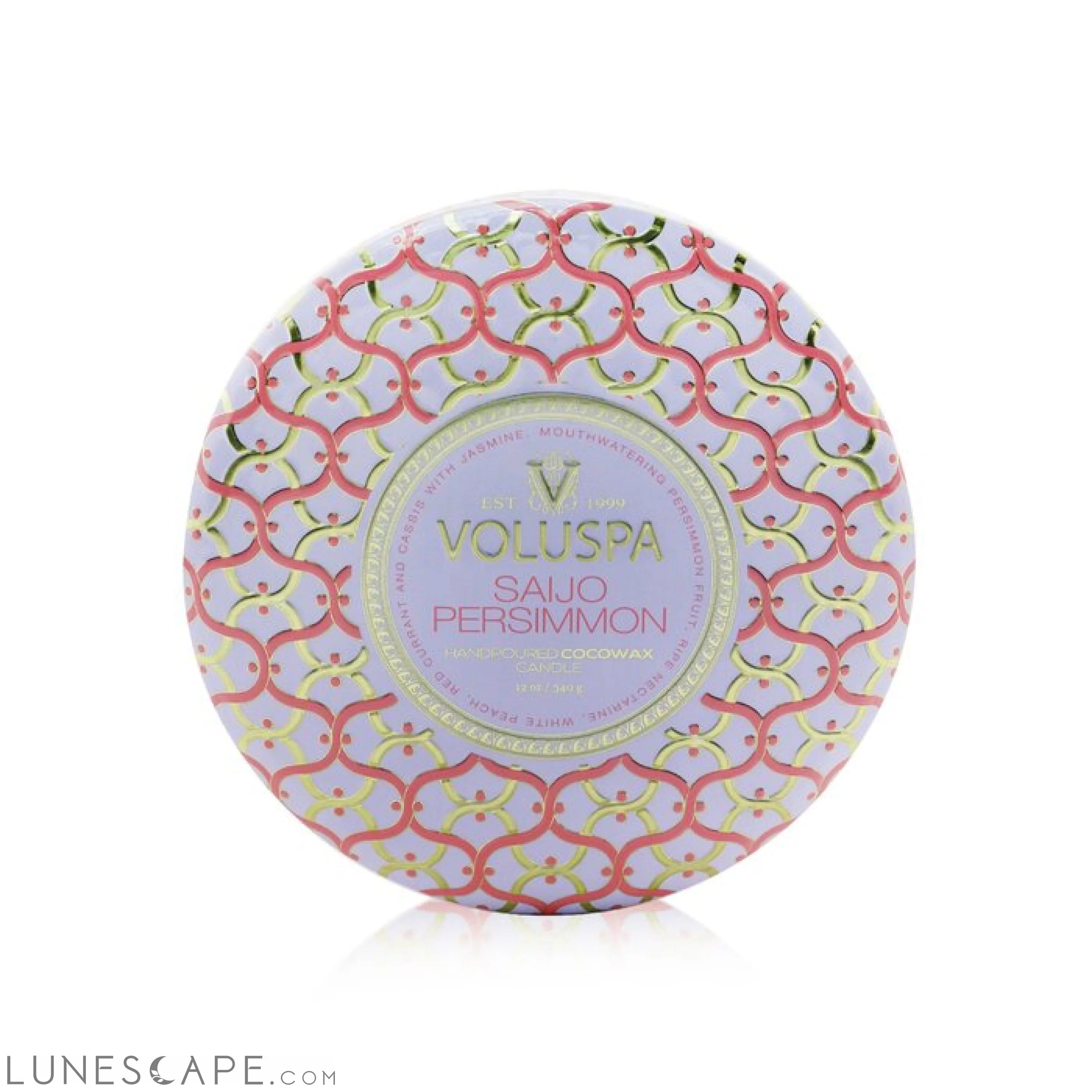 VOLUSPA - 3 Wick Decorative Tin Candle - Saijo Persimmon LUNESCAPE