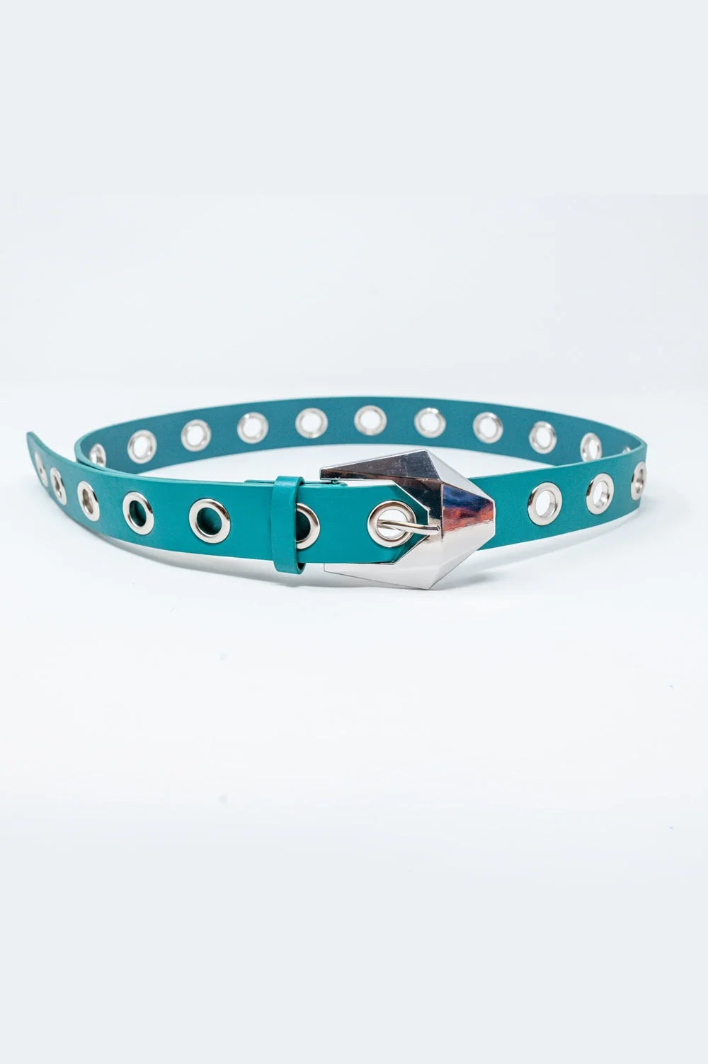 Waist and Hip Eyelet Jeans Belt in Green LUNESCAPE