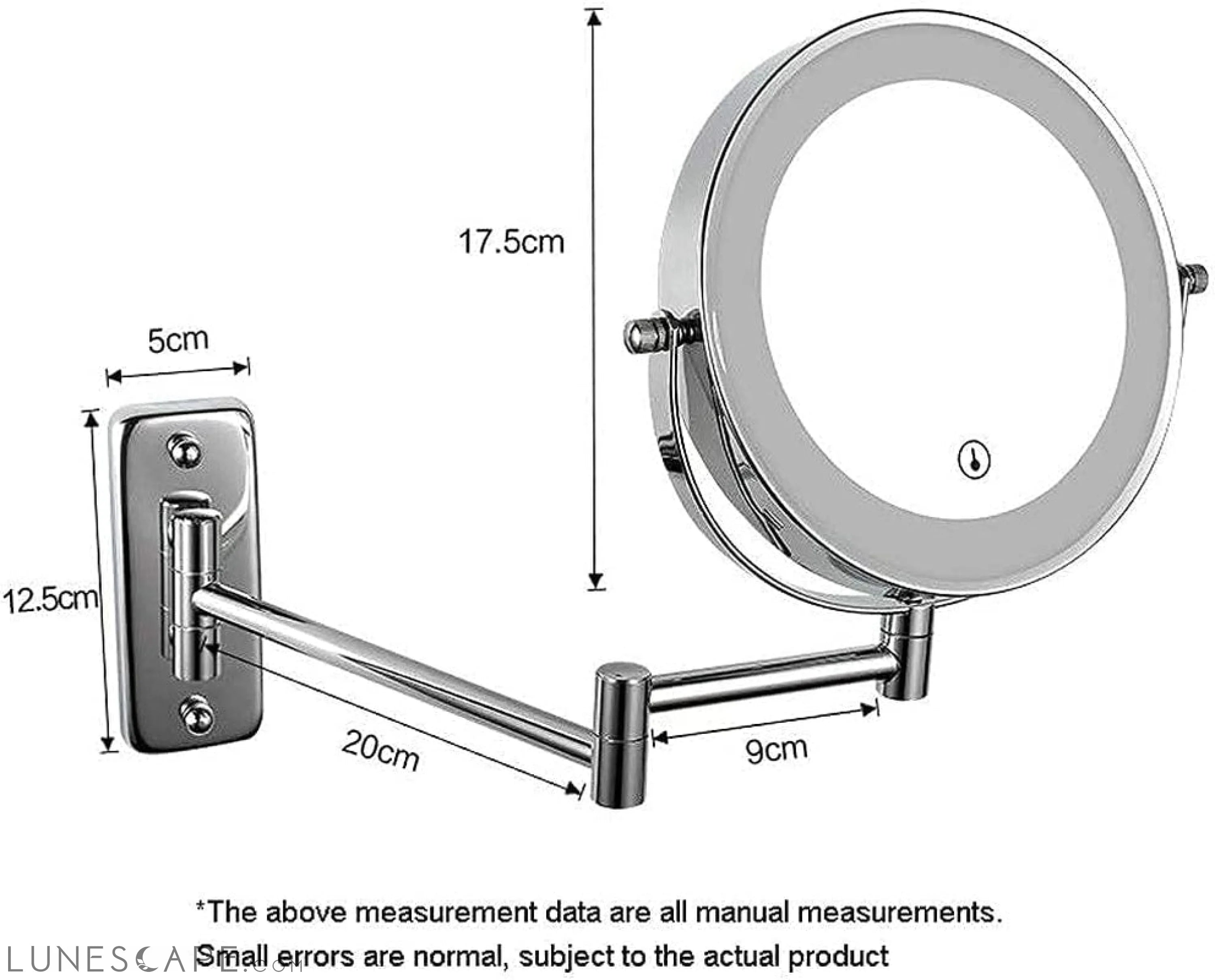 Wall-Mounted Charging LED Makeup Mirror LUNESCAPE