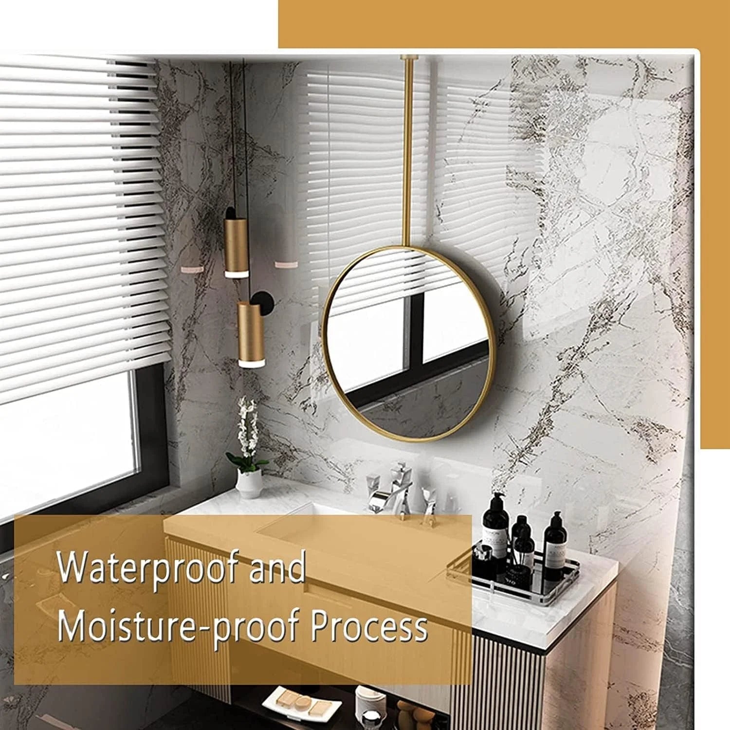 Wall Mounted Mirror, Hanging Mirror Bathroom Vanity LUNESCAPE