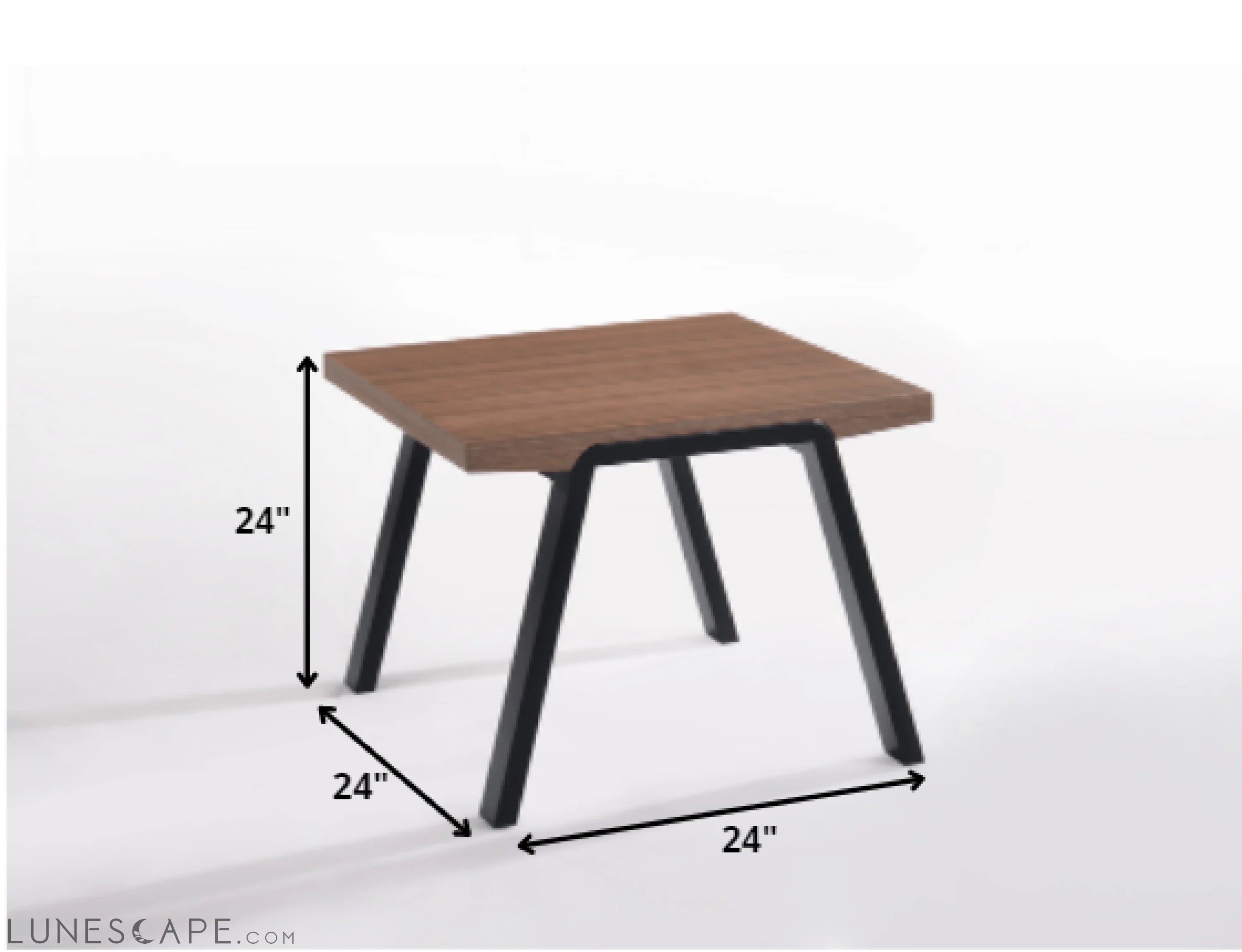 Walnut Wood and Black Metal End Table LUNESCAPE