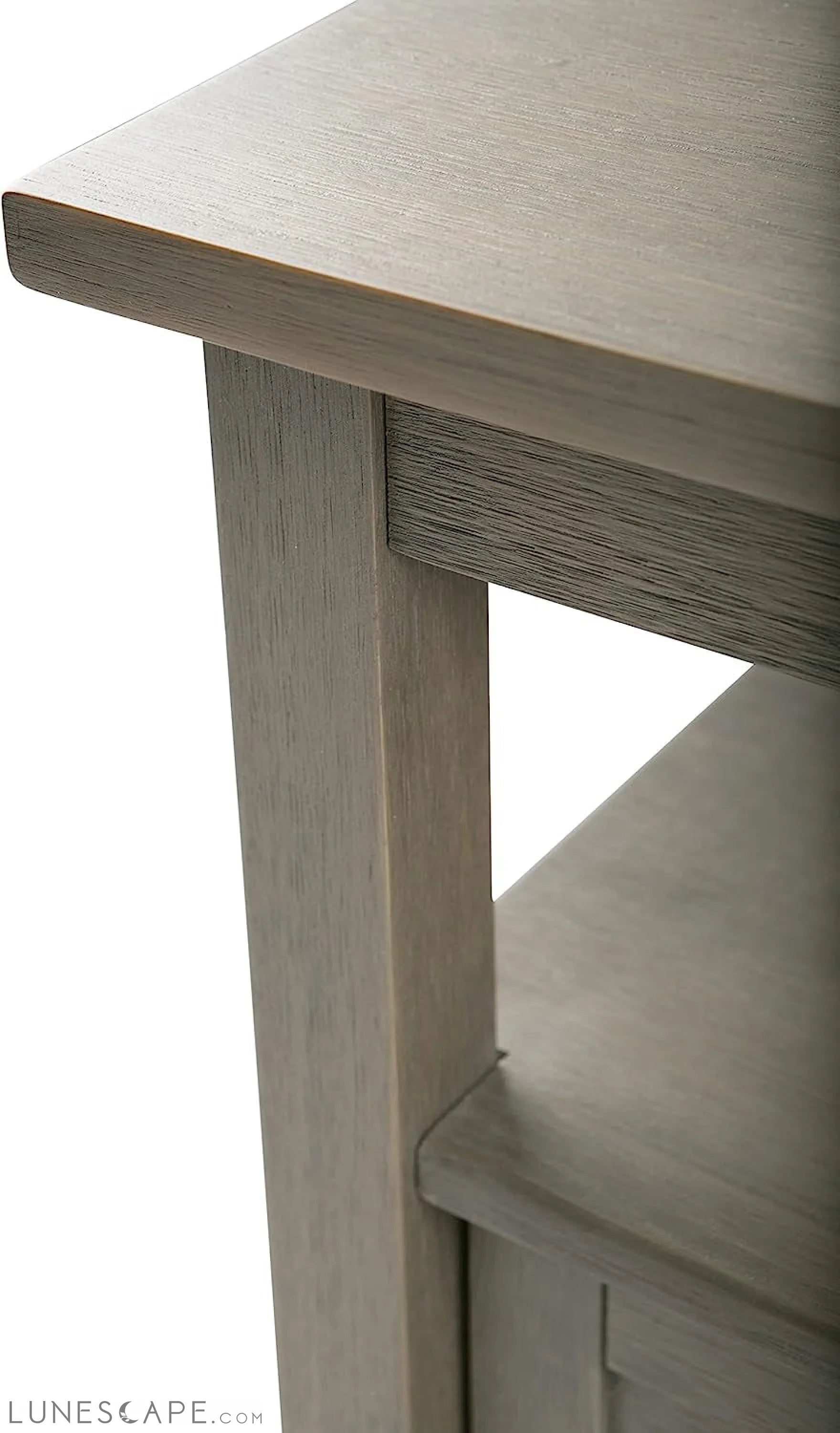 Warm Shaker Solid Wood Rectangle End Table - Farmhouse Grey LUNESCAPE
