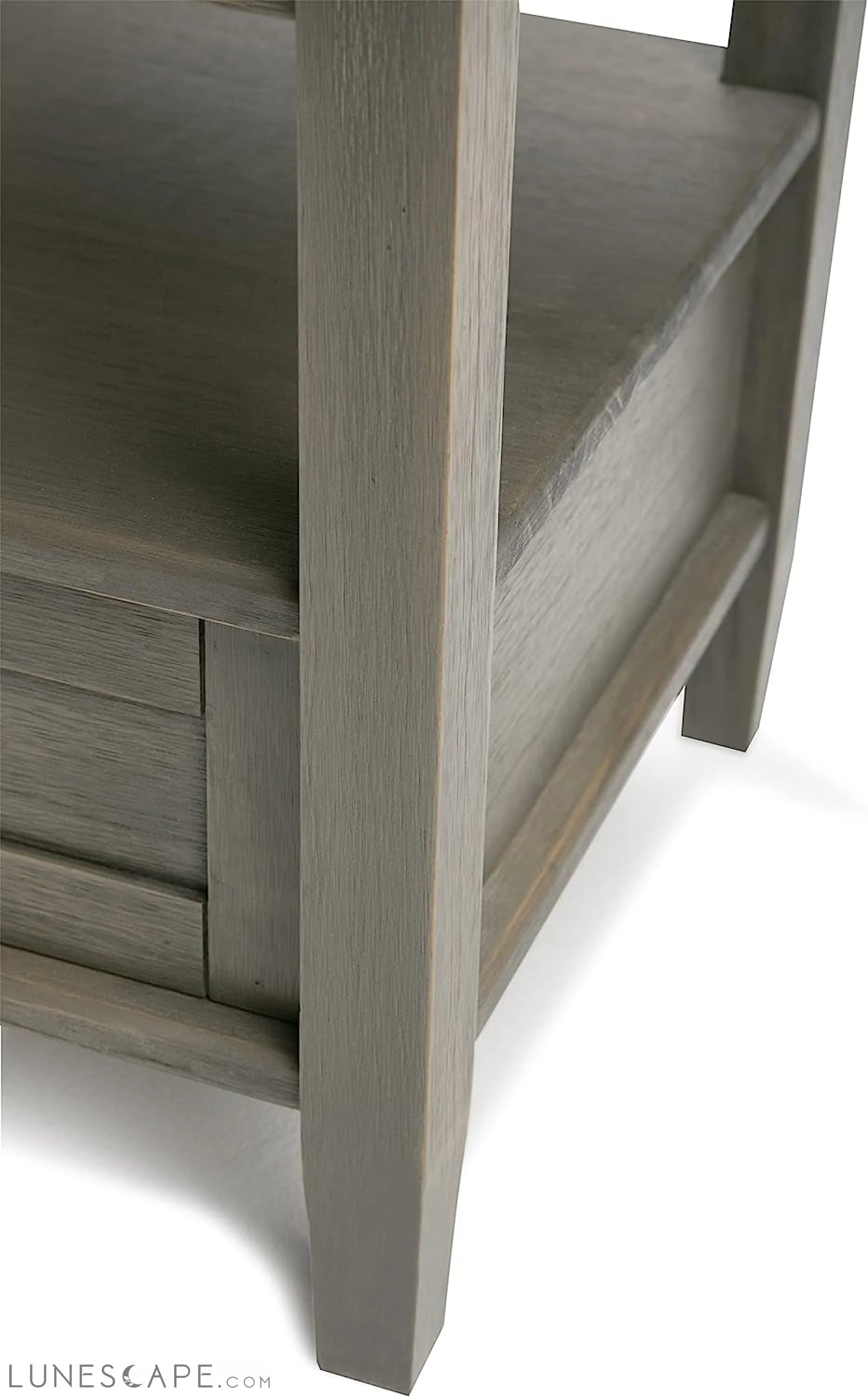 Warm Shaker Solid Wood Rectangle End Table - Farmhouse Grey LUNESCAPE