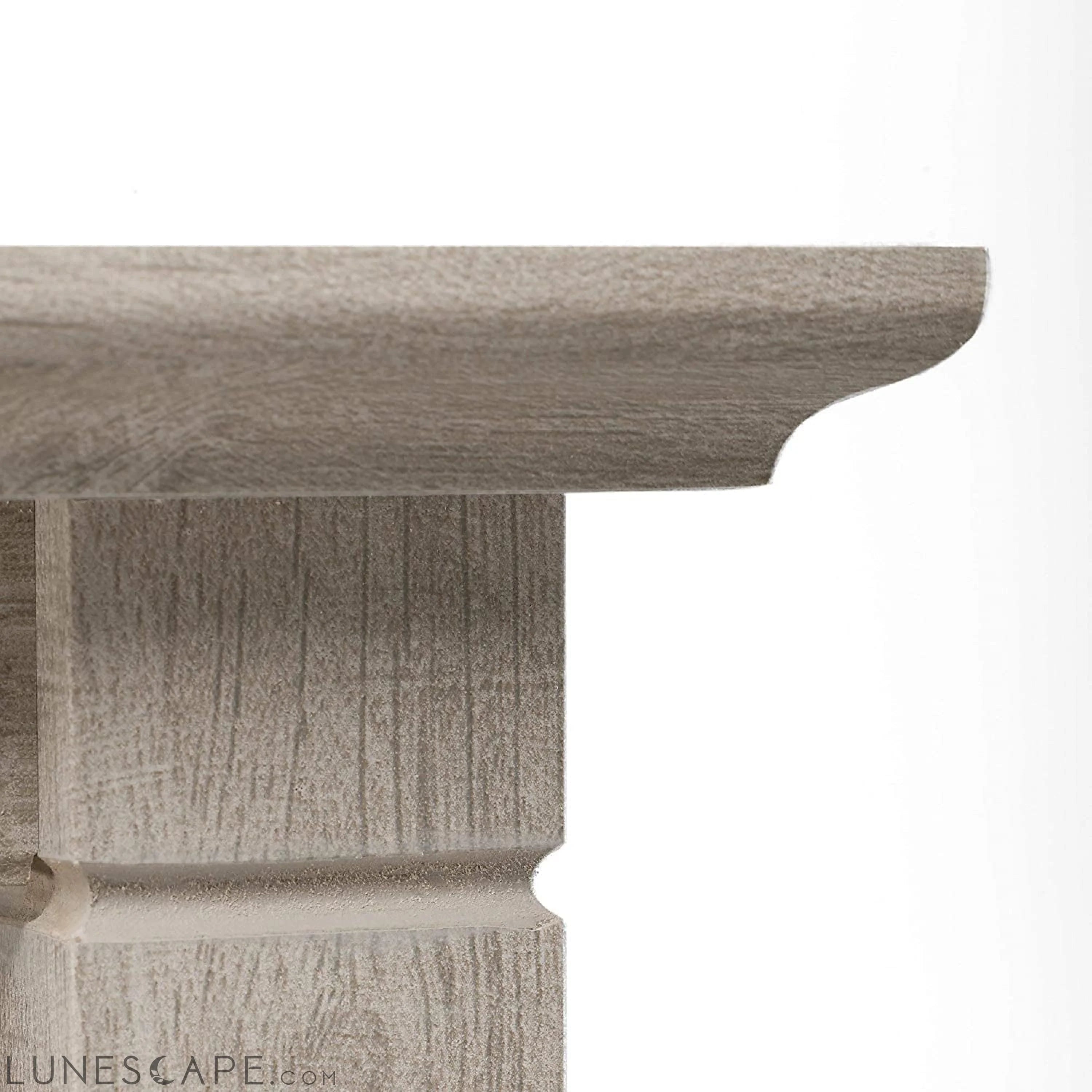 Washed Gray L-Shaped Desk W/ File Cabinet LUNESCAPE