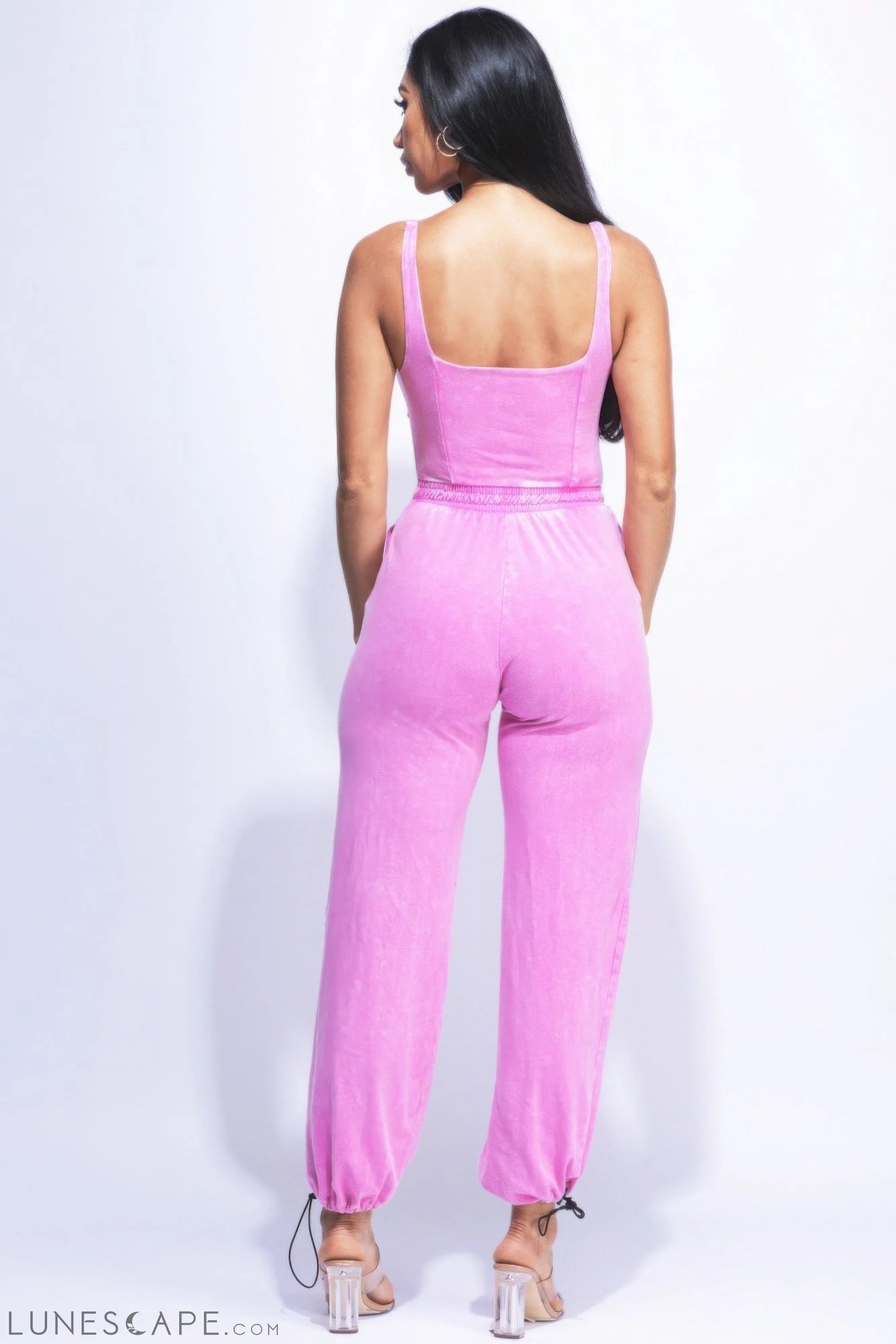 Washed Jumpsuit With Adjustable Ankle LUNESCAPE