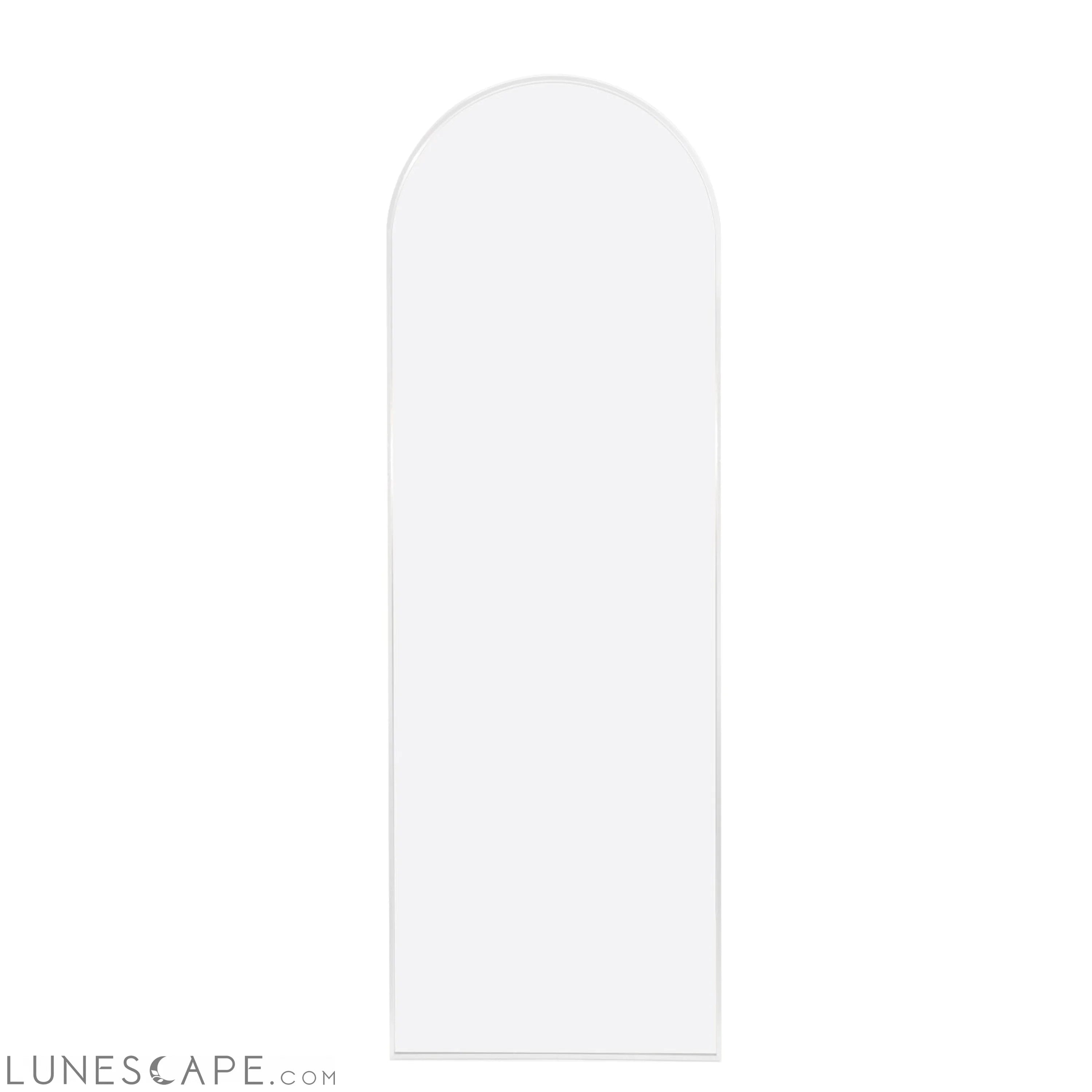 White 63x20 inch metal arch stand full length mirror LUNESCAPE