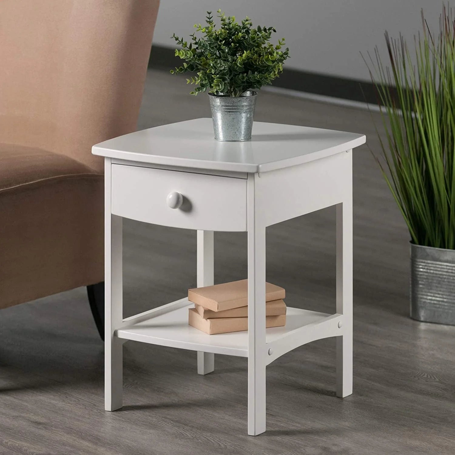 White Claire Accent Table LUNESCAPE