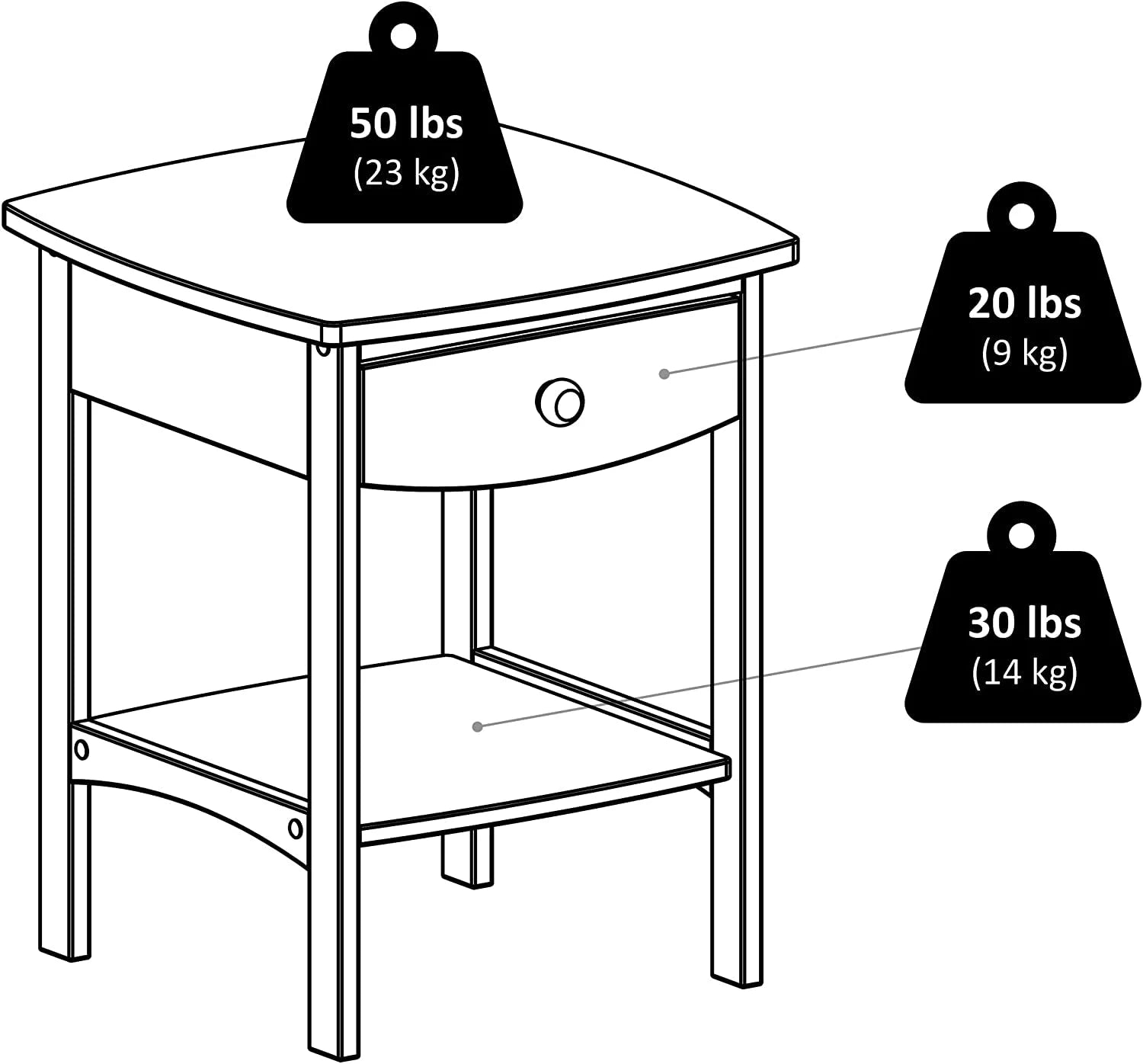 White Claire Accent Table LUNESCAPE