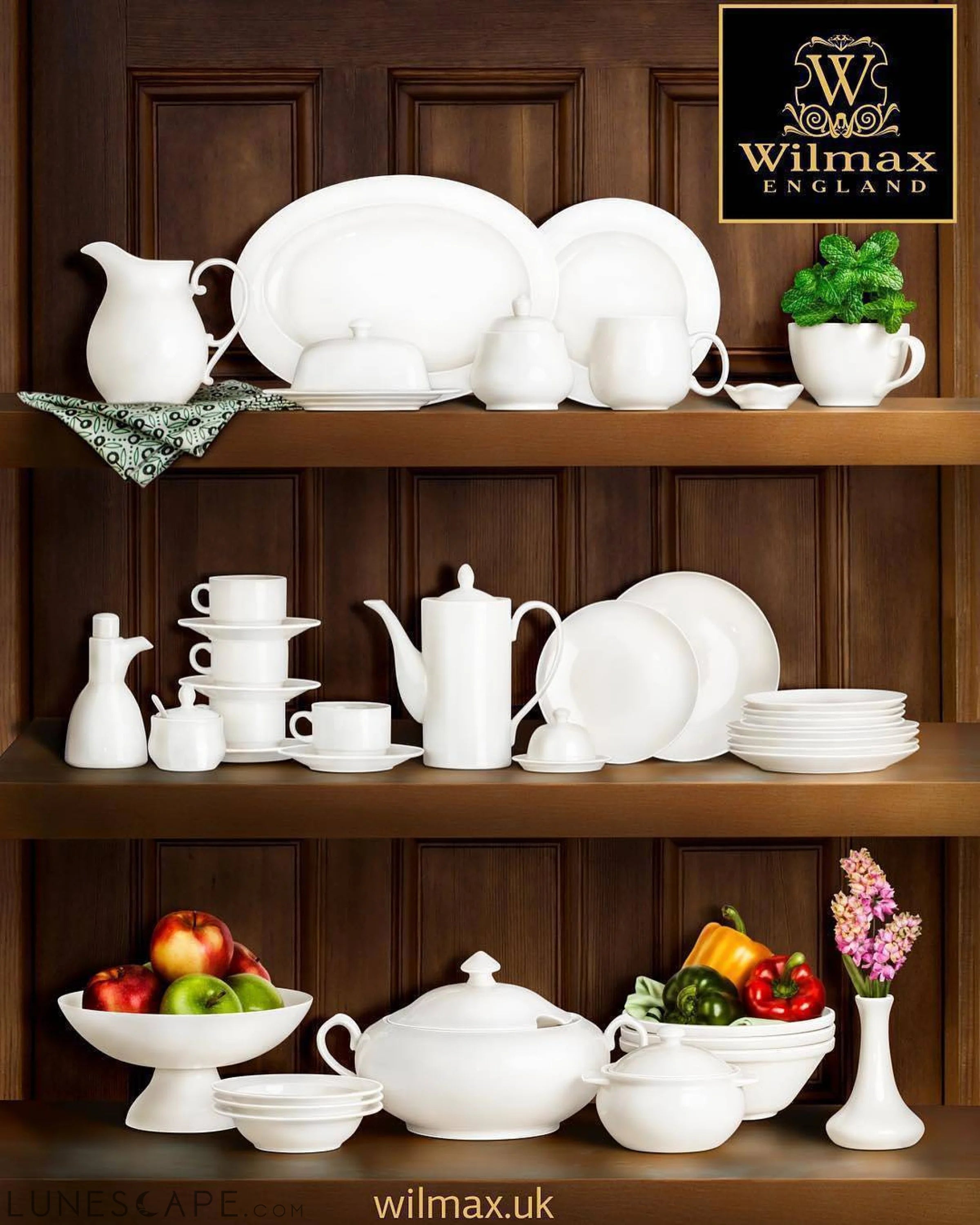 White Dinner Plate 9.5" inch | 24 Cm LUNESCAPE