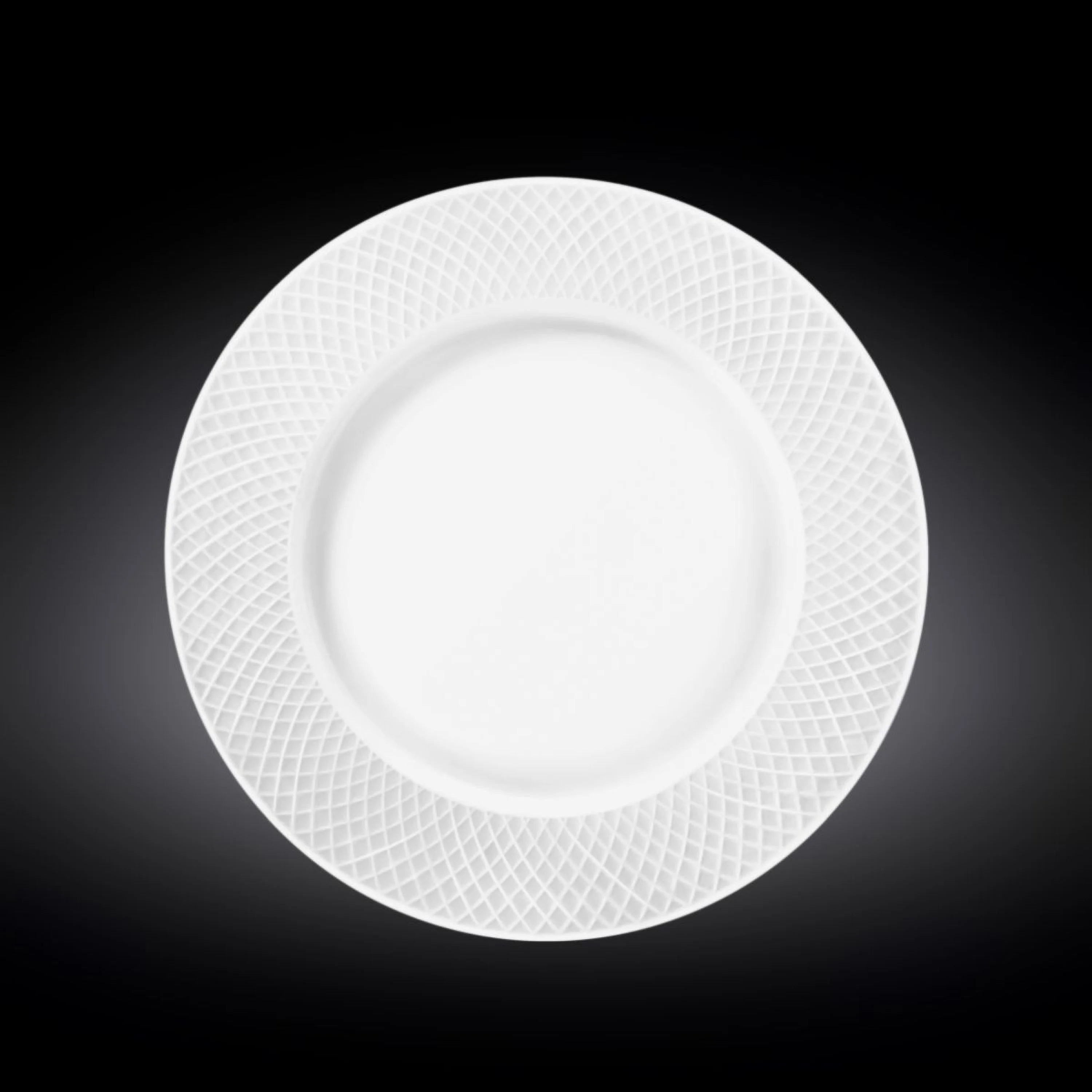 White Dinner Plate With Embossed Wide Rim 10" inch | LUNESCAPE