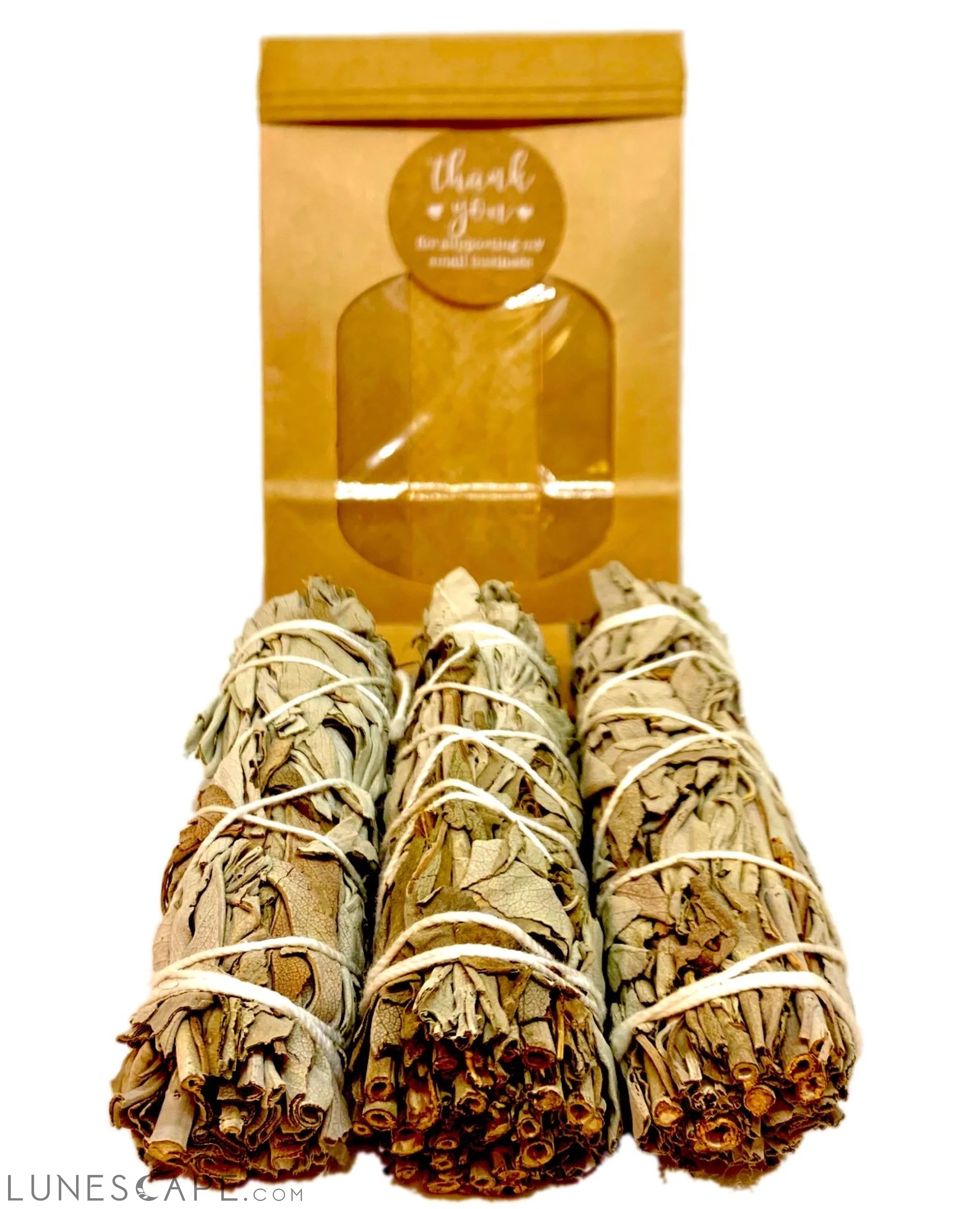 White Sage Smudge Pack of 3 LUNESCAPE