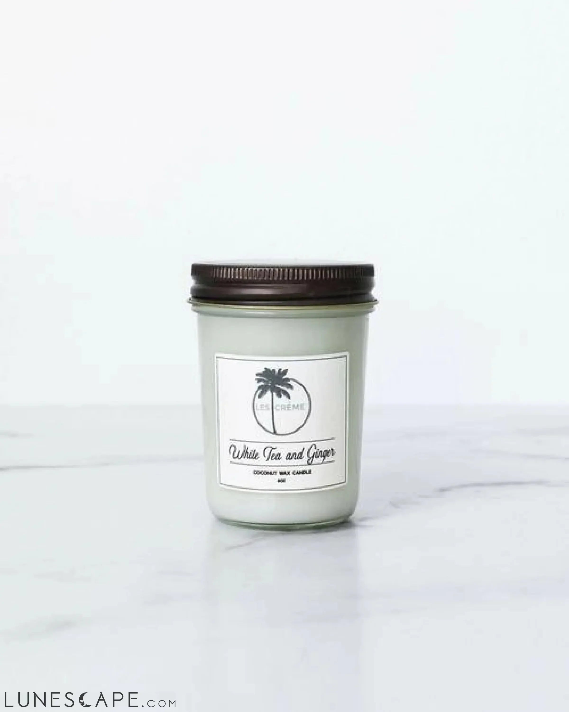 White Tea + Ginger Scent Coconut Wax Candle LUNESCAPE