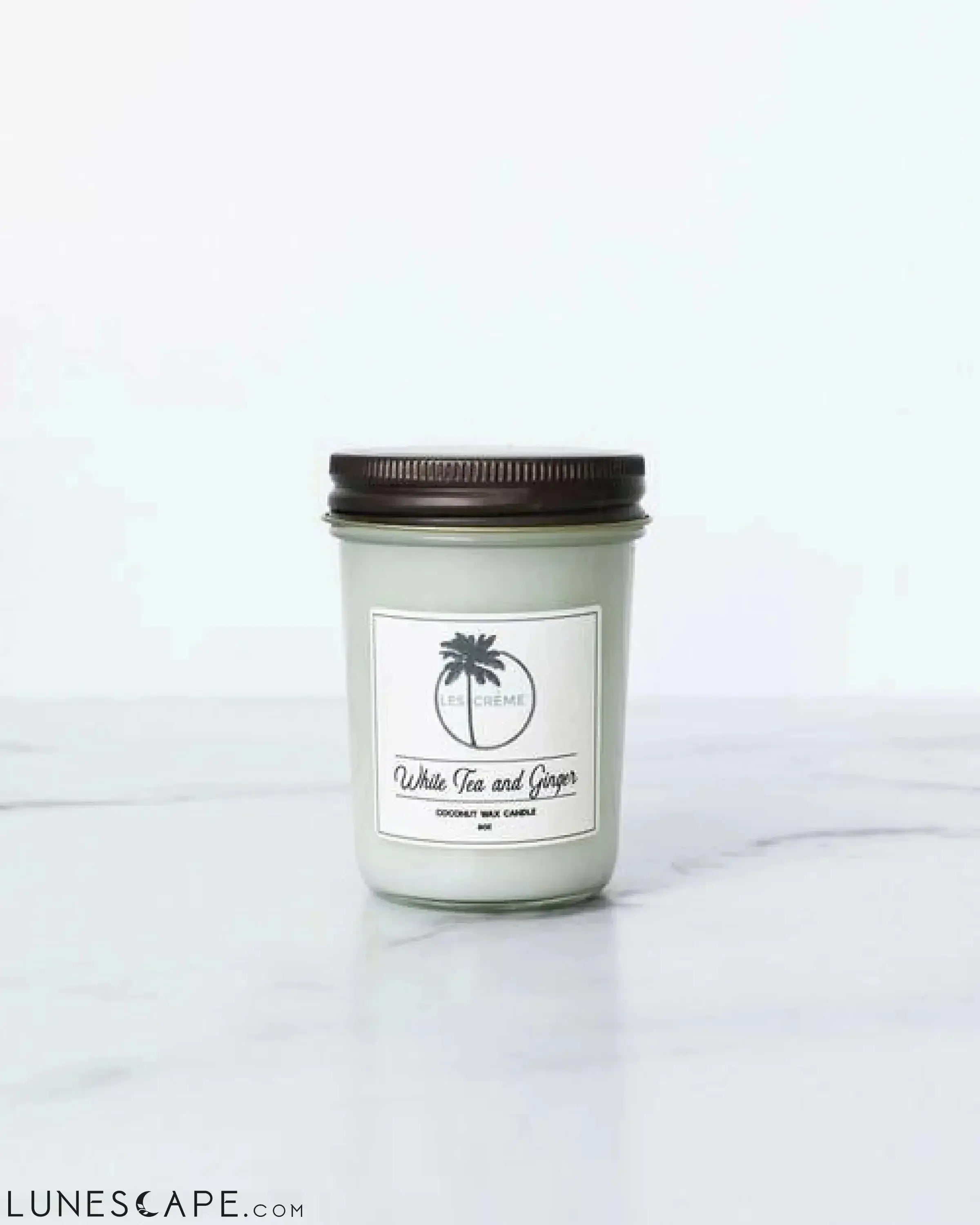 White Tea + Ginger Scent Coconut Wax Candle LUNESCAPE