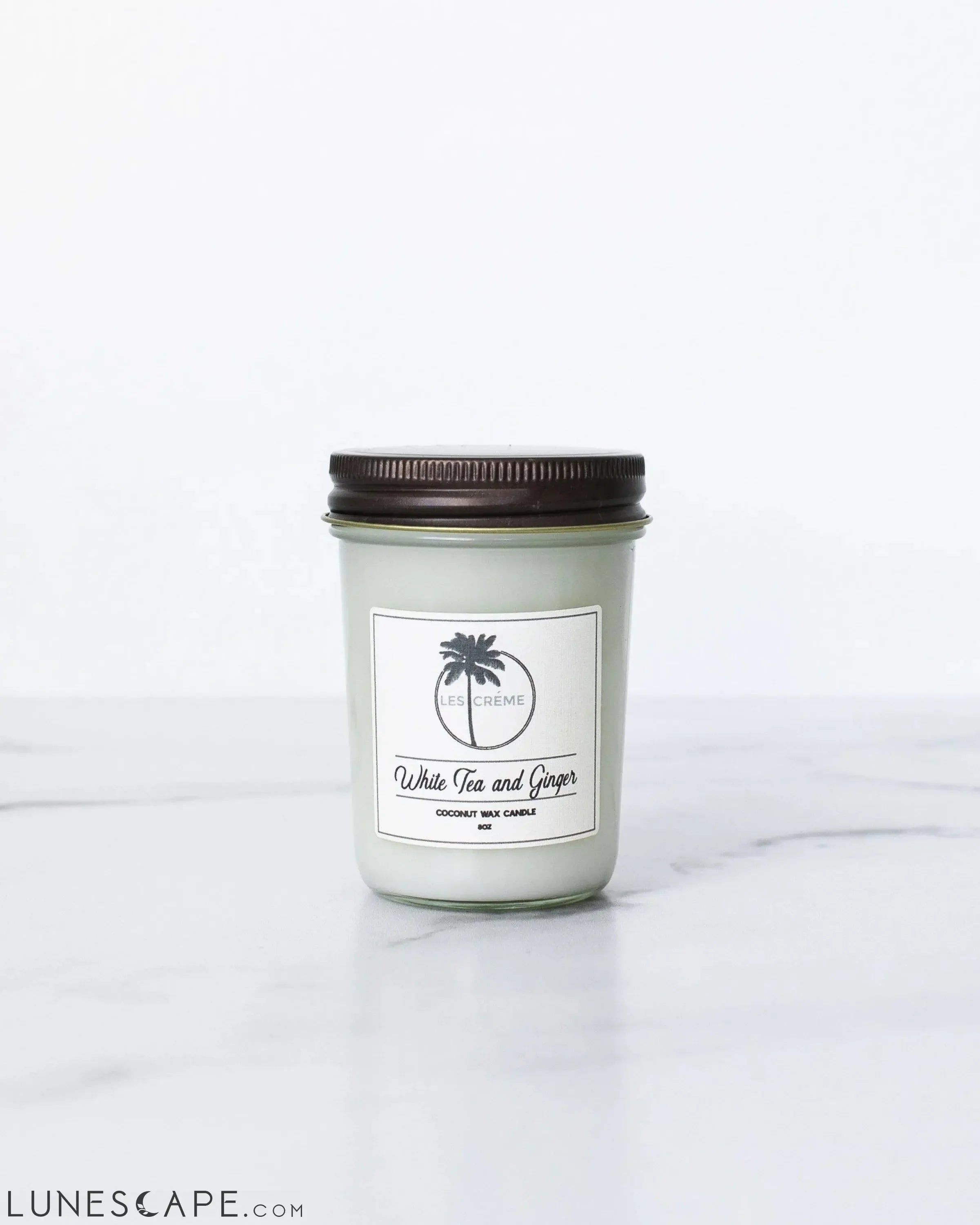 White Tea + Ginger Scent Coconut Wax Candle LUNESCAPE