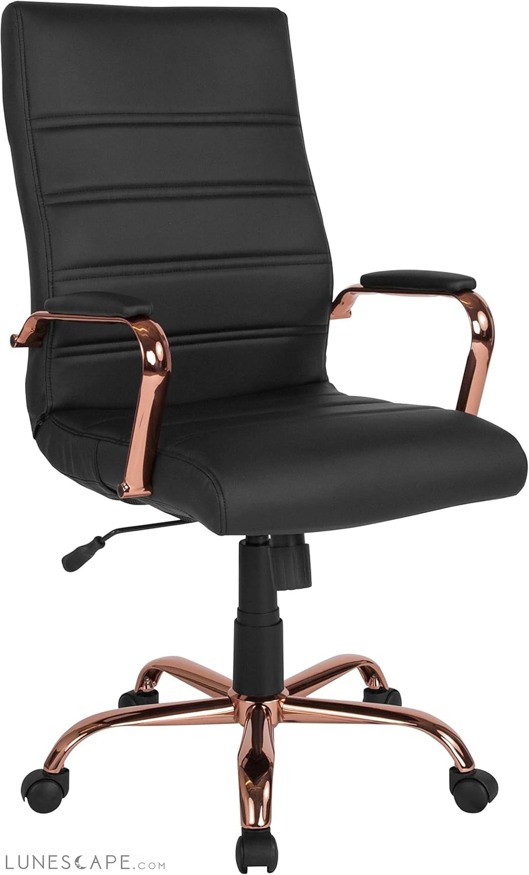 Whitney High-Back Swivel Leathersoft Desk Chair with Padded Seat and LUNESCAPE
