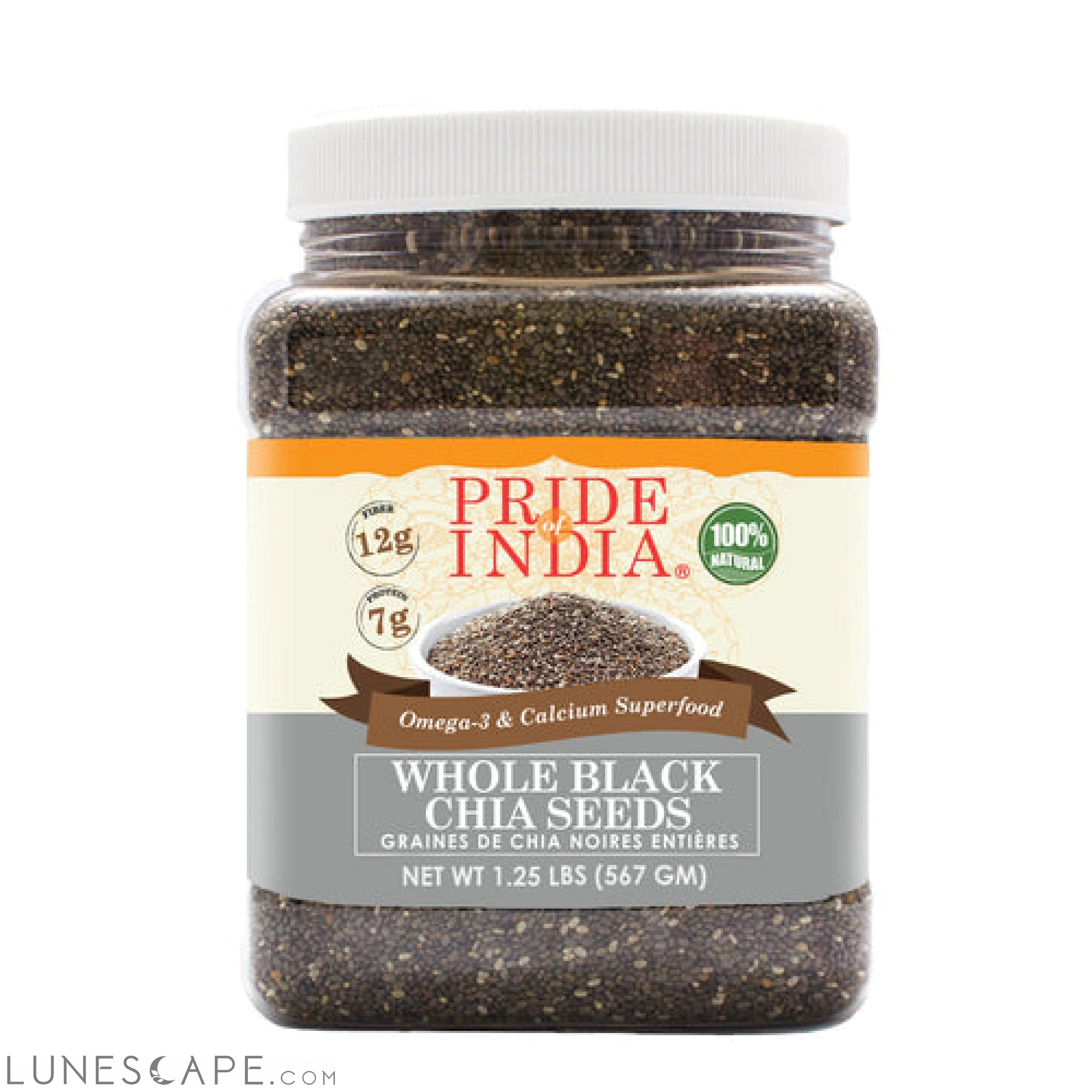 Whole Black Chia Seeds - Omega-3 & Calcium Superfood Jar LUNESCAPE